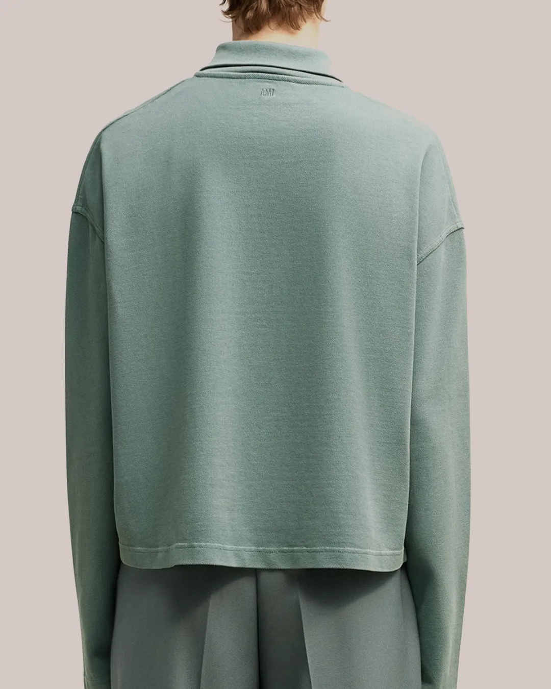 AMI Paris Ami De Coeur Long-Sleeved Polo Shirt in Two Colors