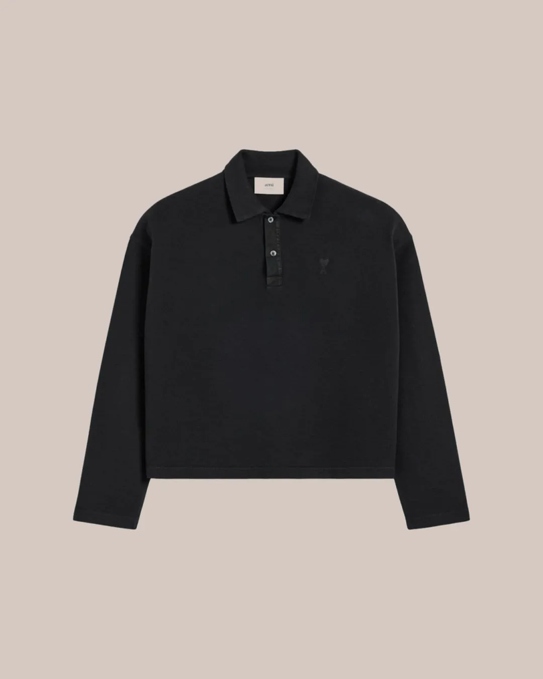 AMI Paris Ami De Coeur Long-Sleeved Polo Shirt in Two Colors