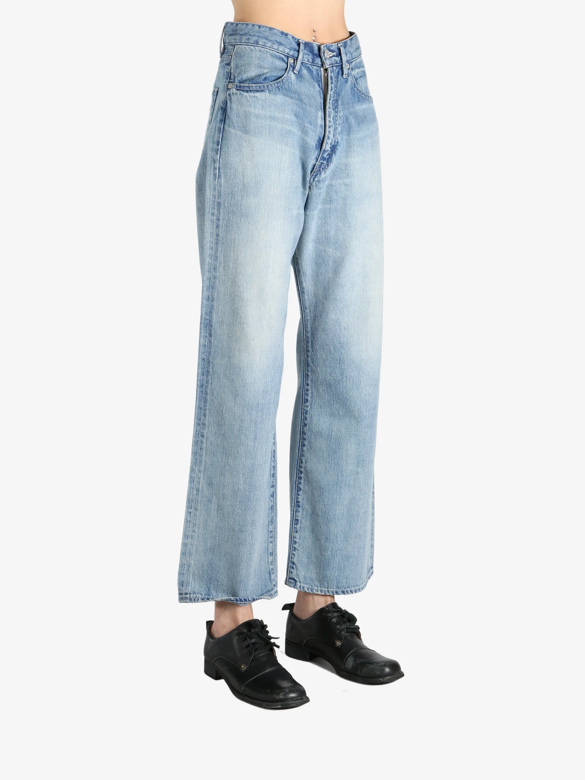 AURALEE - Women Selvedge Faded Light Denim Pants
