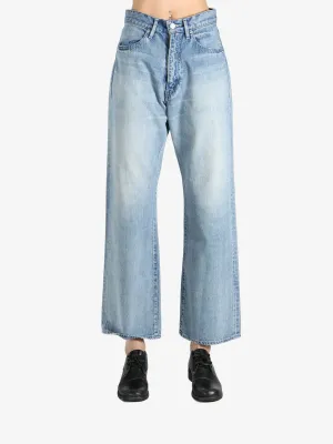 AURALEE - Women Selvedge Faded Light Denim Pants