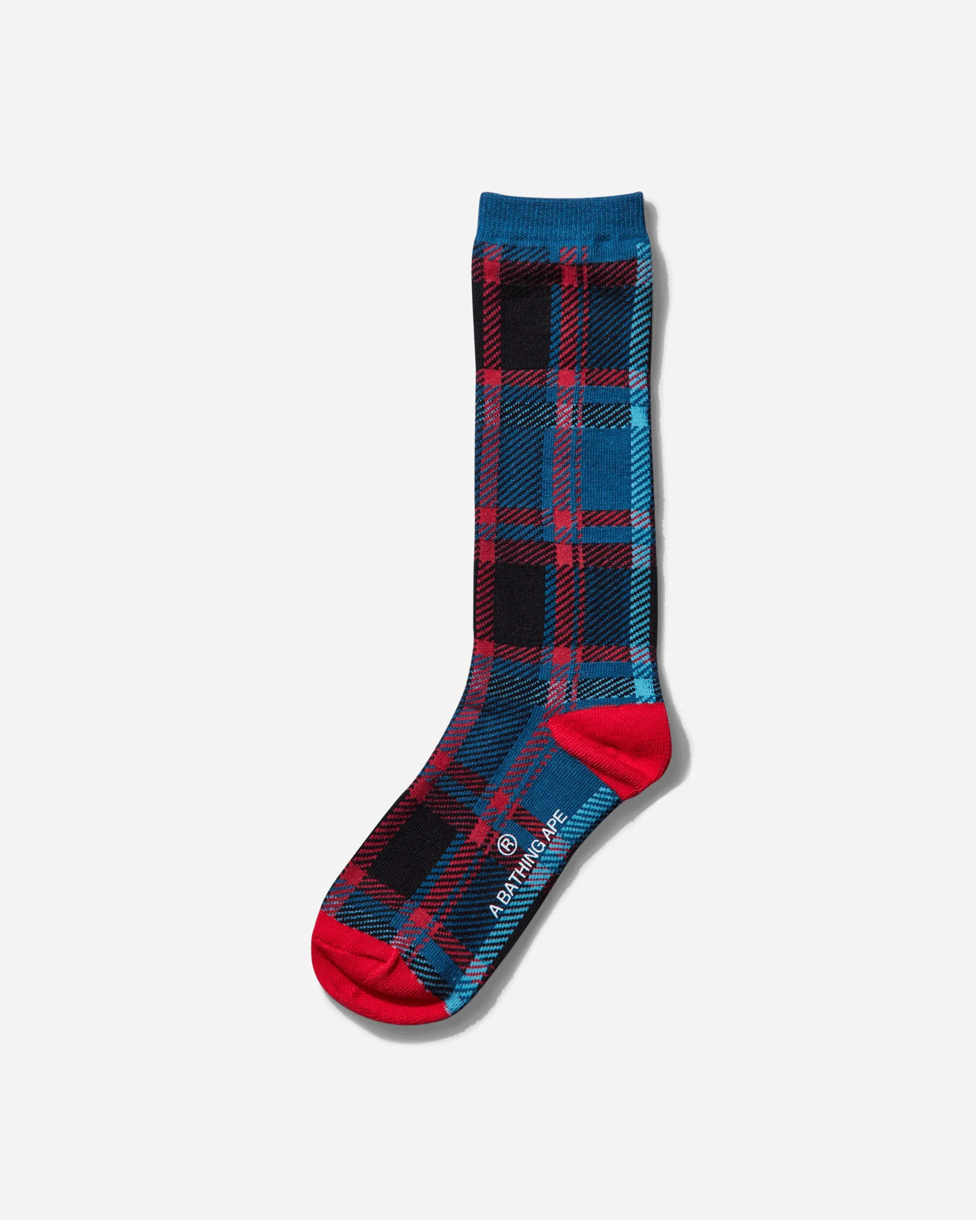Bape Check Socks Navy