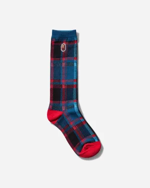 Bape Check Socks Navy