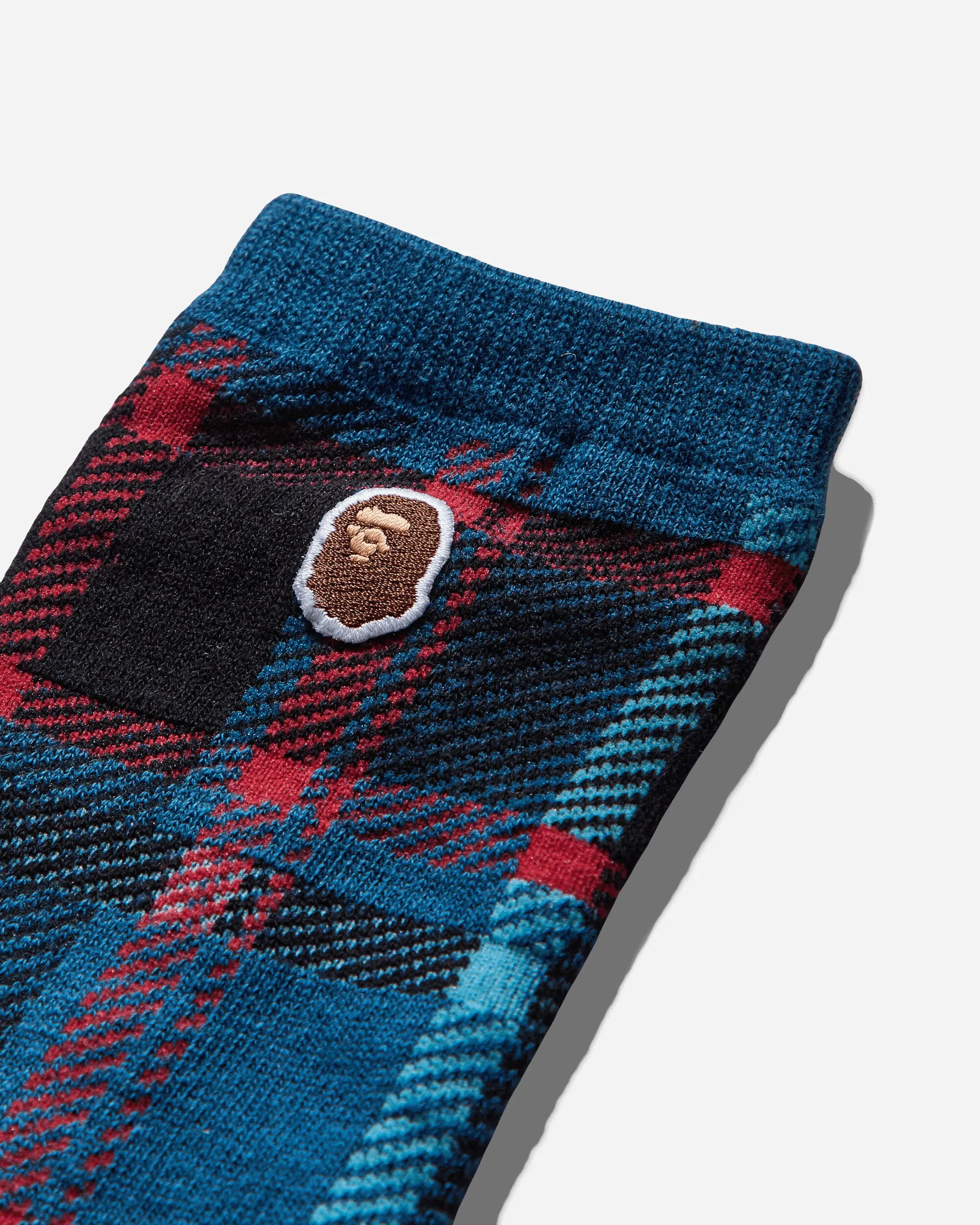 Bape Check Socks Navy
