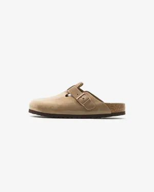 Birkenstock Boston Leather Brown Slippers