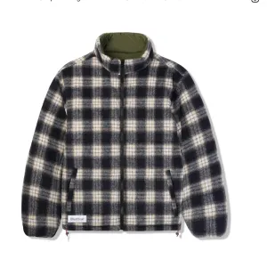 Butter Goods Reversible Plaid Puffer Jacket // Navy/Alpine