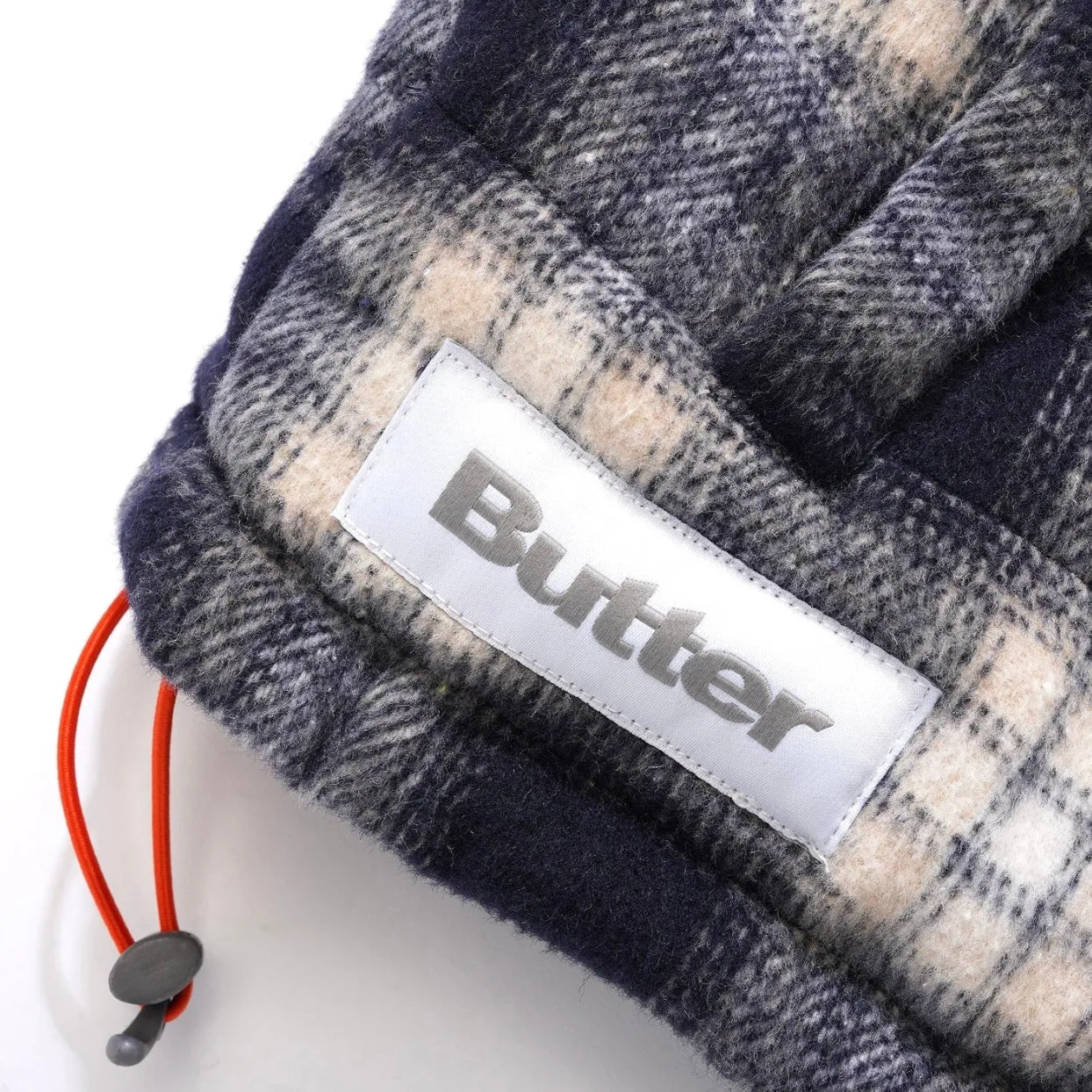 Butter Goods Reversible Plaid Puffer Jacket // Navy/Alpine