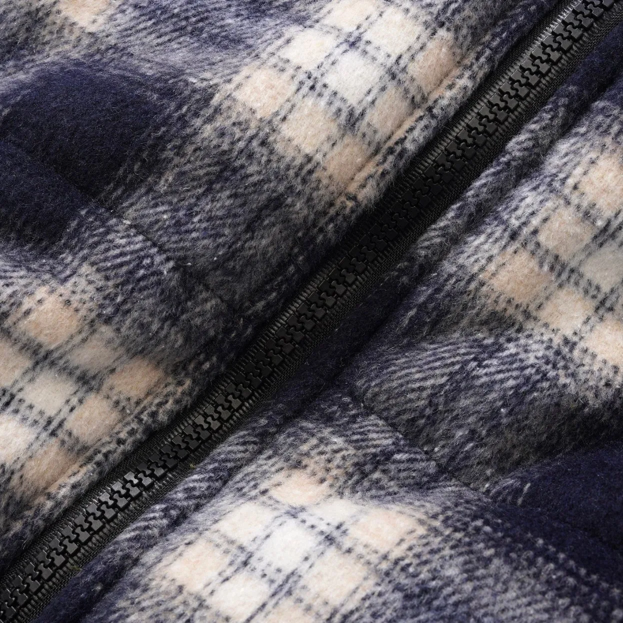 Butter Goods Reversible Plaid Puffer Jacket // Navy/Alpine