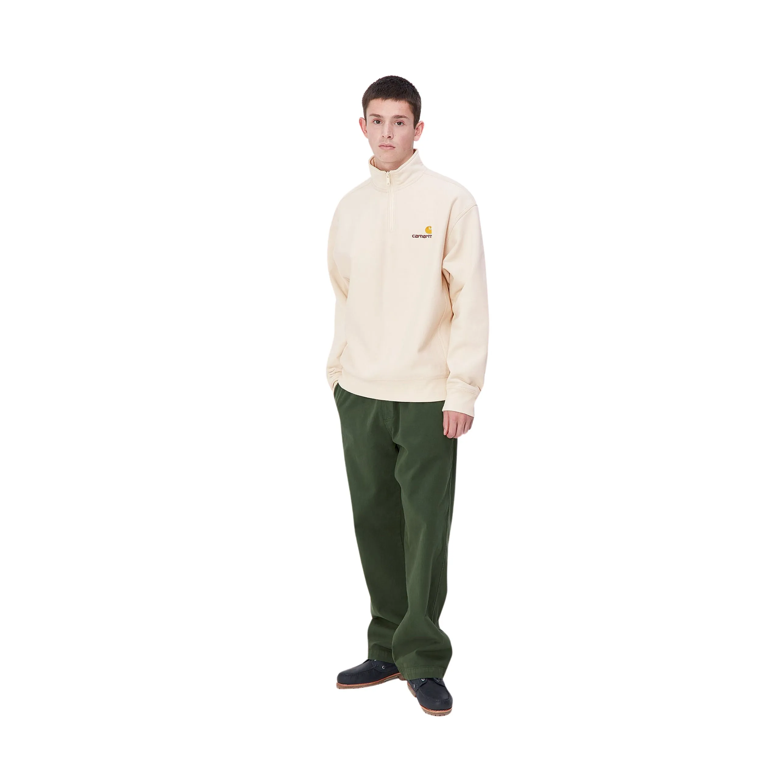 CARHARTT WIP HALF ZIP AMERICAN SCRIPT SWEAT | SUDADERA CON MEDIA CREMALLERA Y CUELLO ALTO
