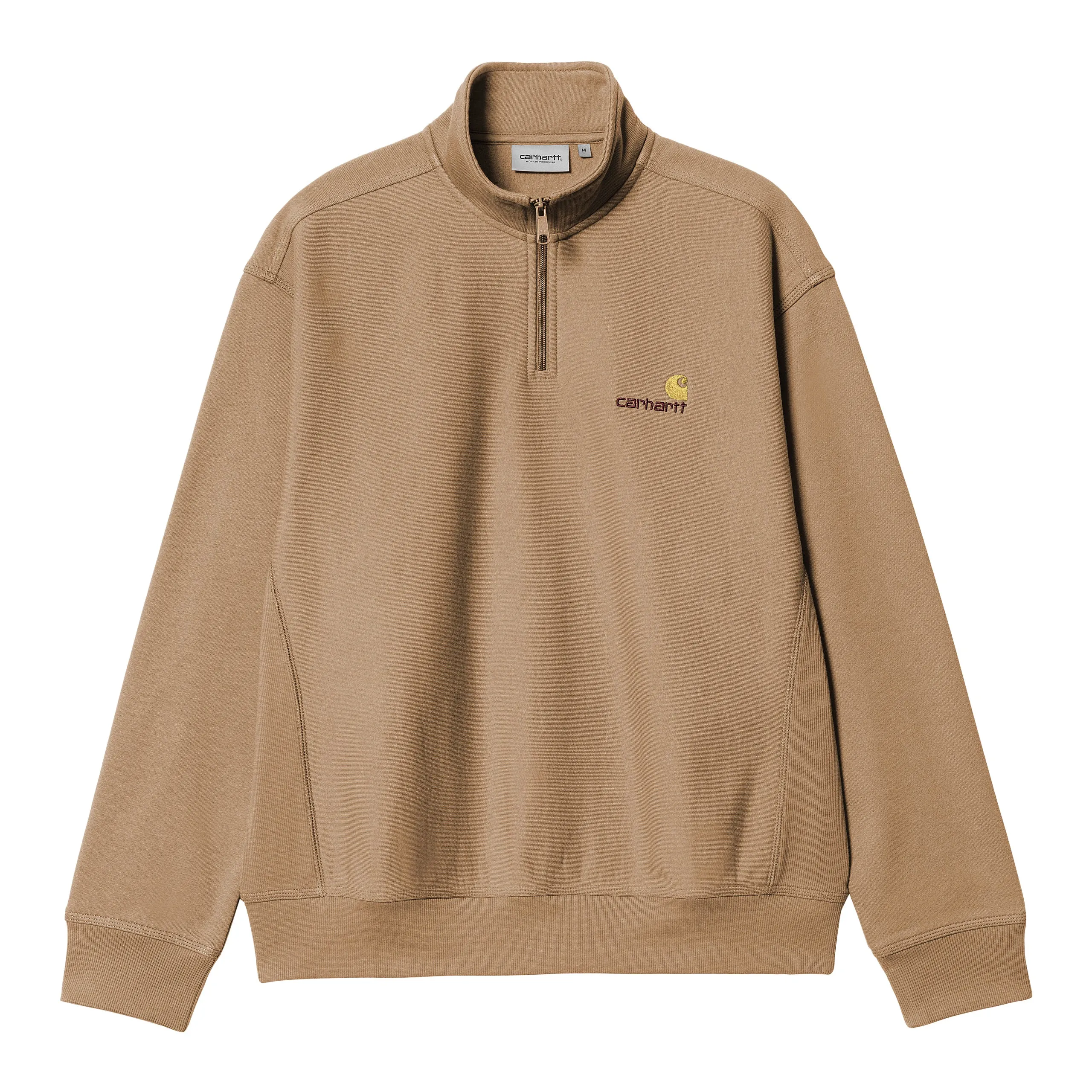 CARHARTT WIP HALF ZIP AMERICAN SCRIPT SWEAT | SUDADERA CON MEDIA CREMALLERA Y CUELLO ALTO