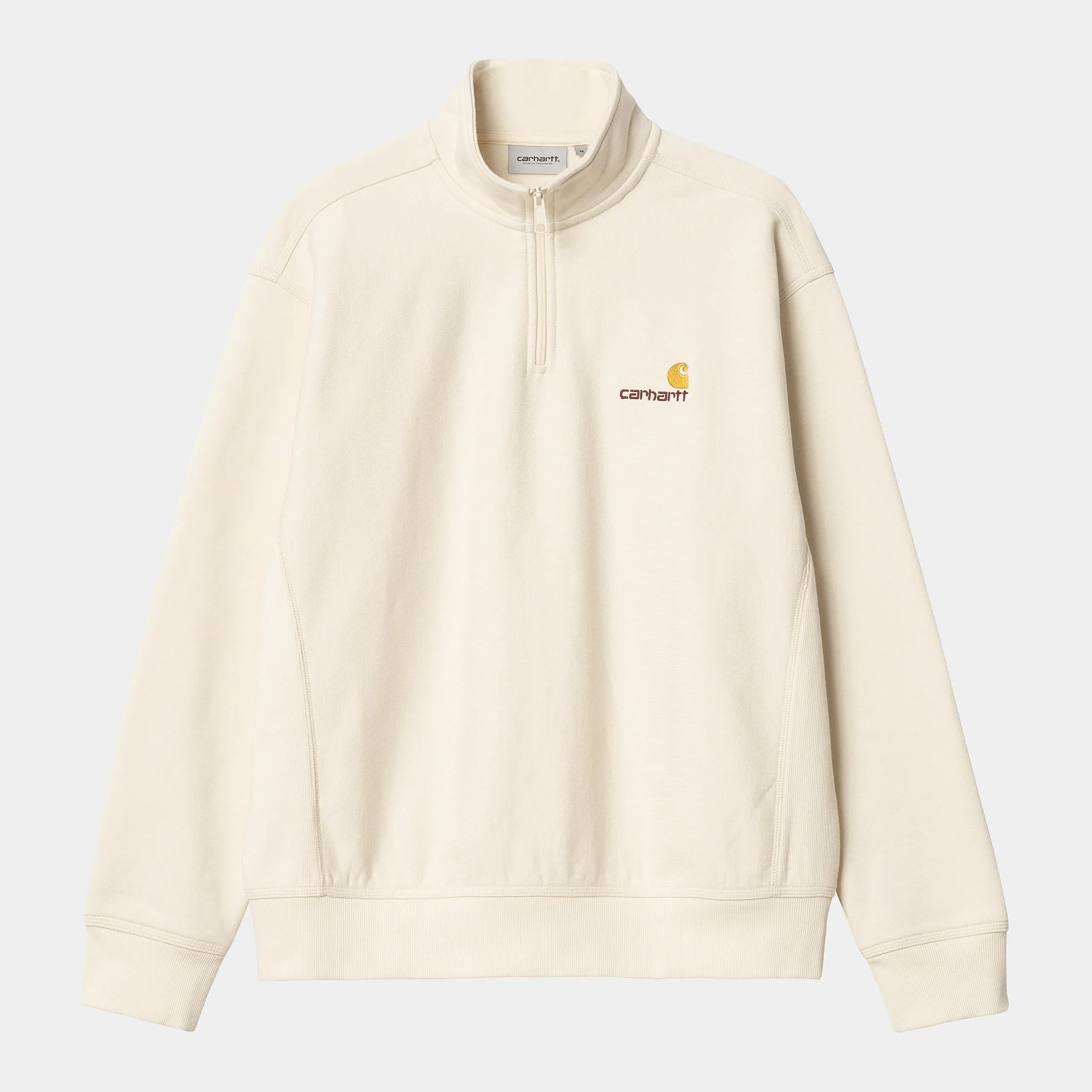 CARHARTT WIP HALF ZIP AMERICAN SCRIPT SWEAT | SUDADERA CON MEDIA CREMALLERA Y CUELLO ALTO