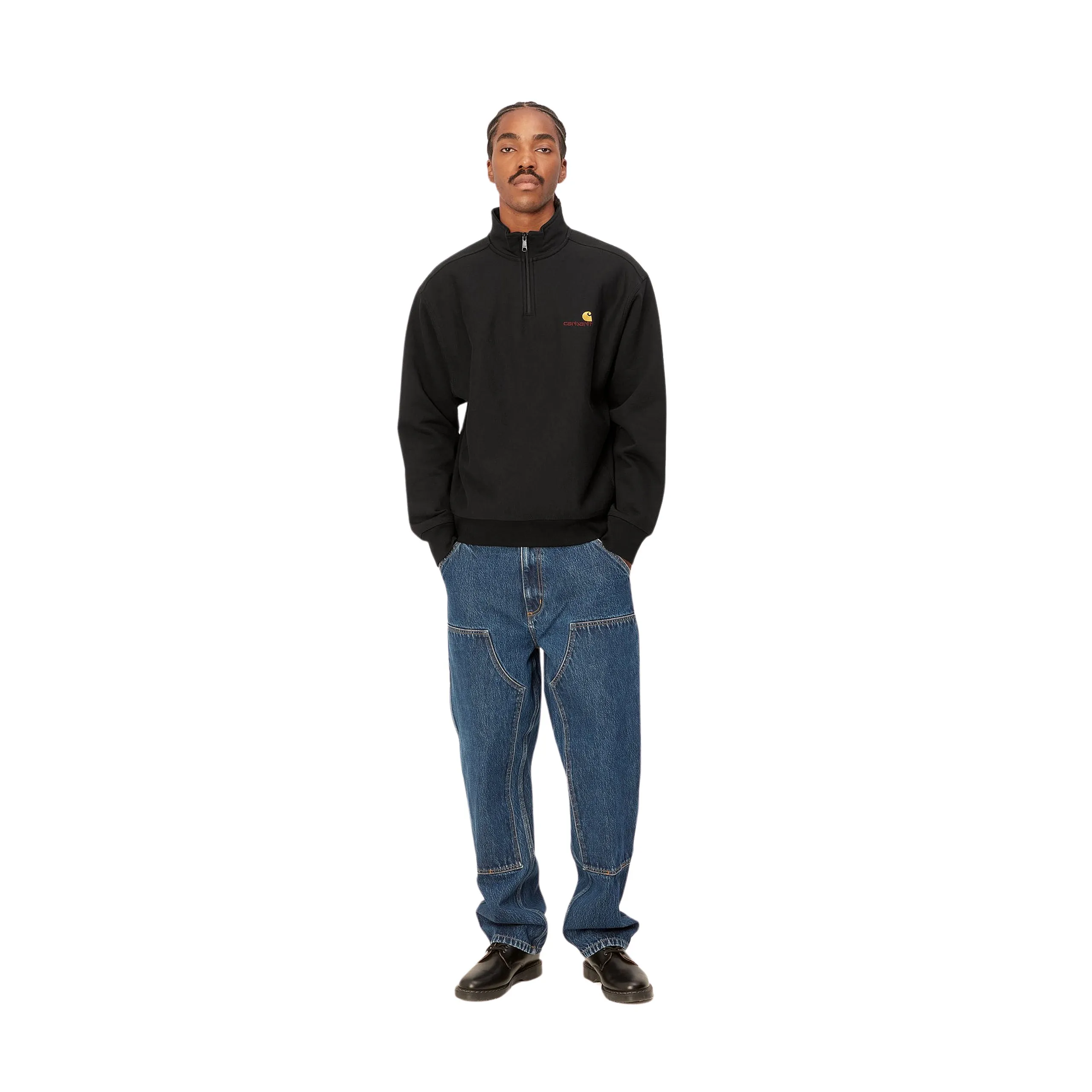 CARHARTT WIP HALF ZIP AMERICAN SCRIPT SWEAT | SUDADERA CON MEDIA CREMALLERA Y CUELLO ALTO