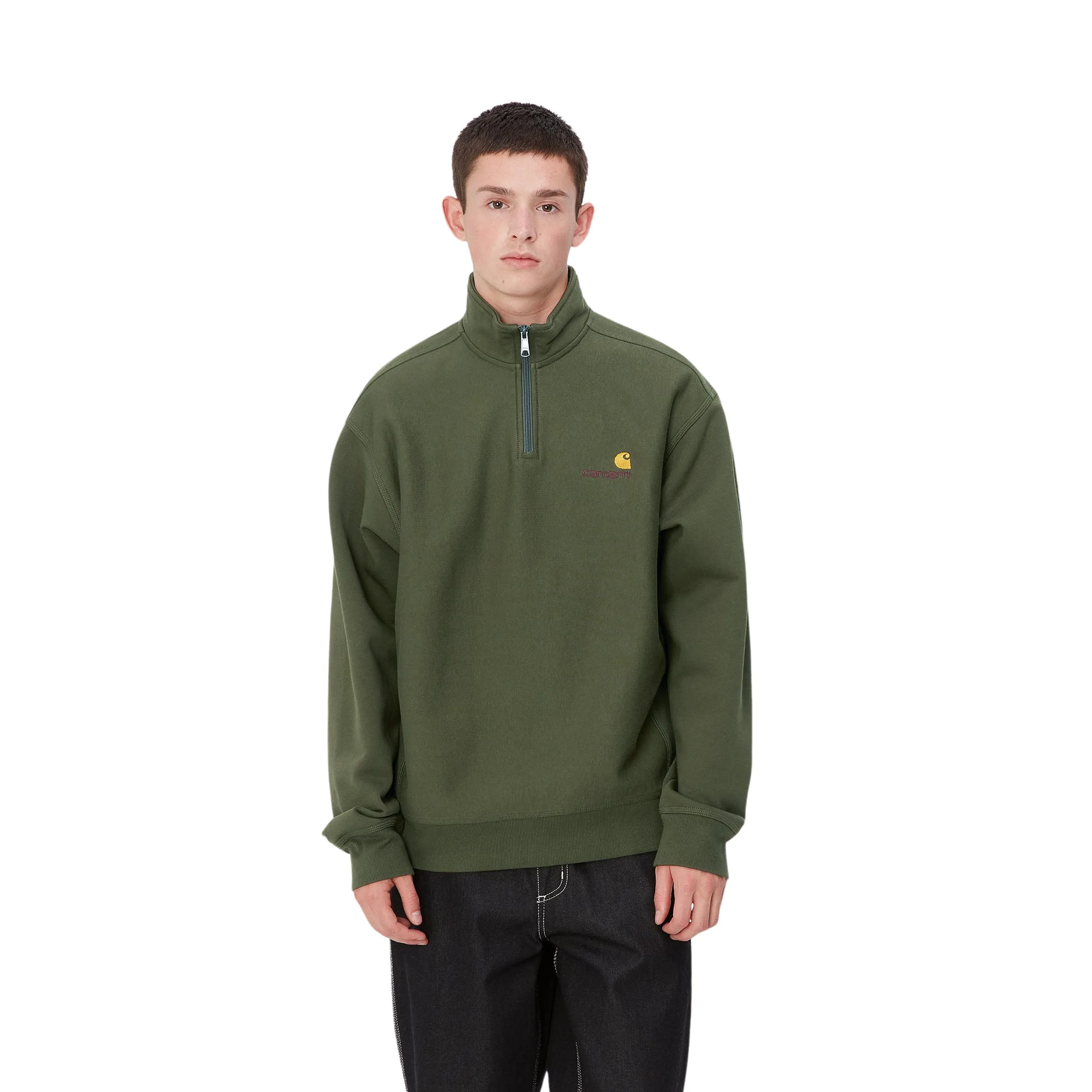 CARHARTT WIP HALF ZIP AMERICAN SCRIPT SWEAT | SUDADERA CON MEDIA CREMALLERA Y CUELLO ALTO