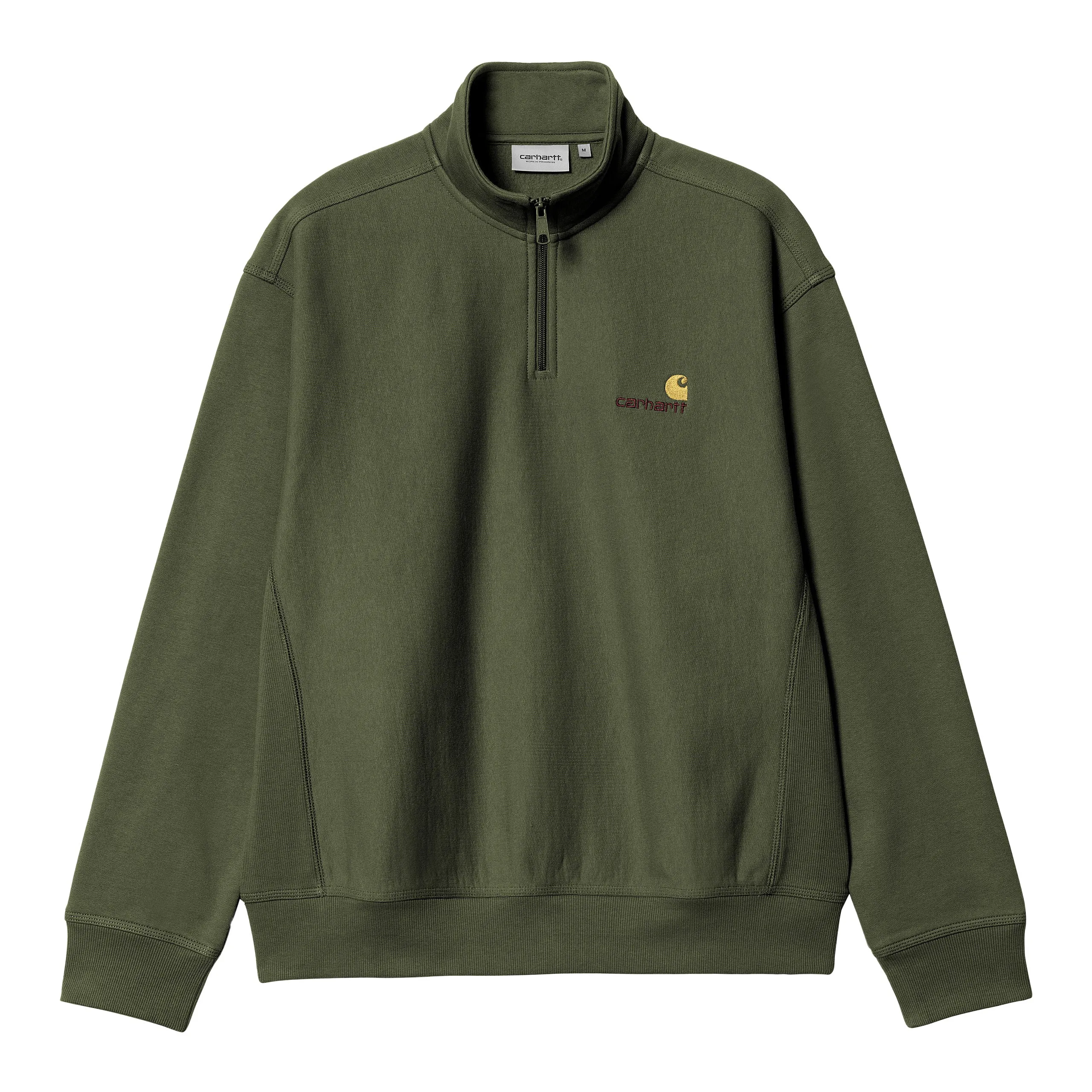 CARHARTT WIP HALF ZIP AMERICAN SCRIPT SWEAT | SUDADERA CON MEDIA CREMALLERA Y CUELLO ALTO