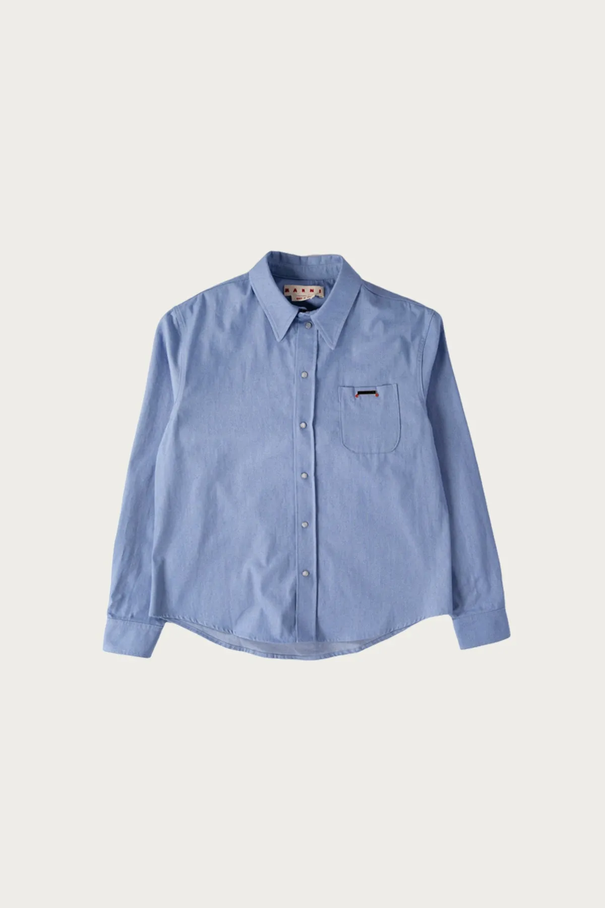 Colored Light Denim Western Shirt - Iris Blue