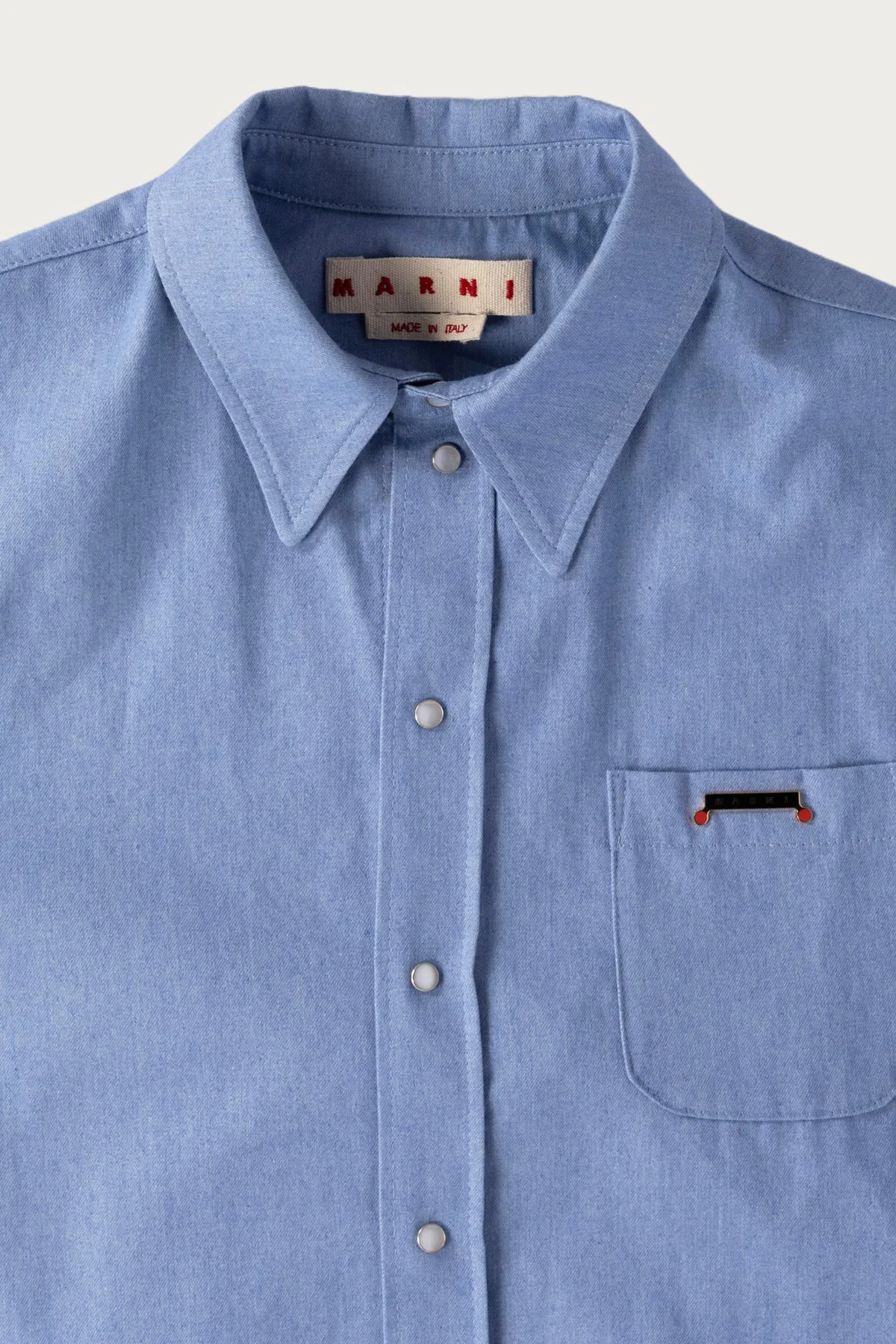Colored Light Denim Western Shirt - Iris Blue