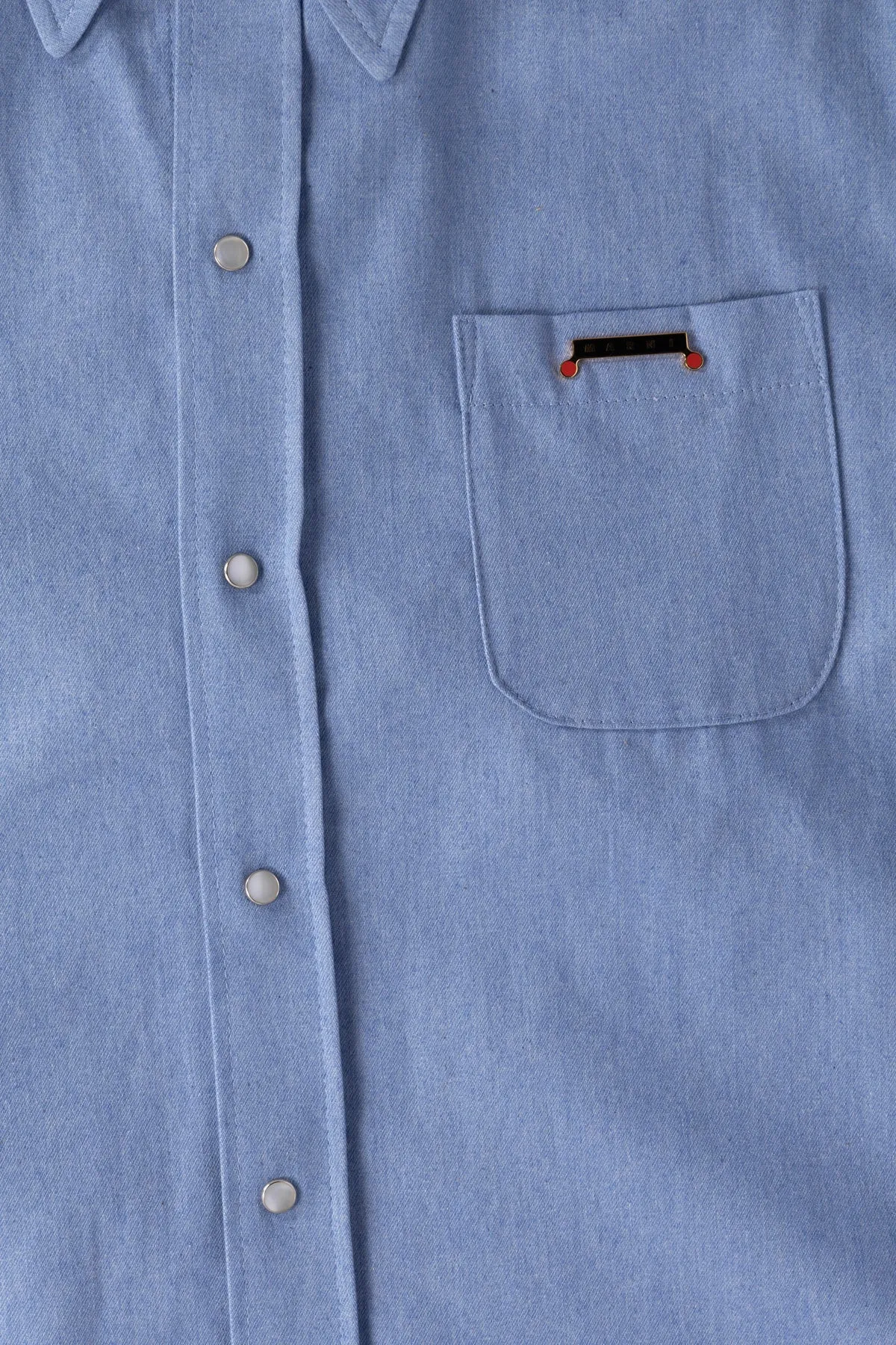 Colored Light Denim Western Shirt - Iris Blue