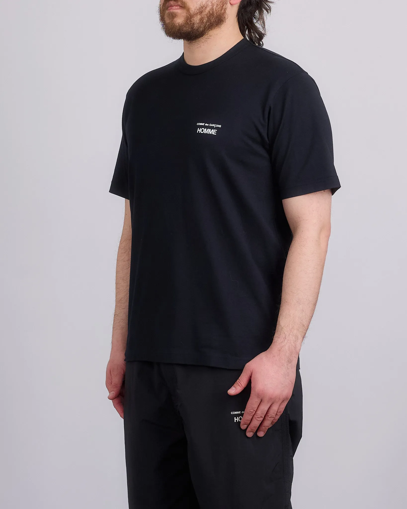 COMME des GARONS HOMME Cotton Jersey Chest Logo T-Shirt Black