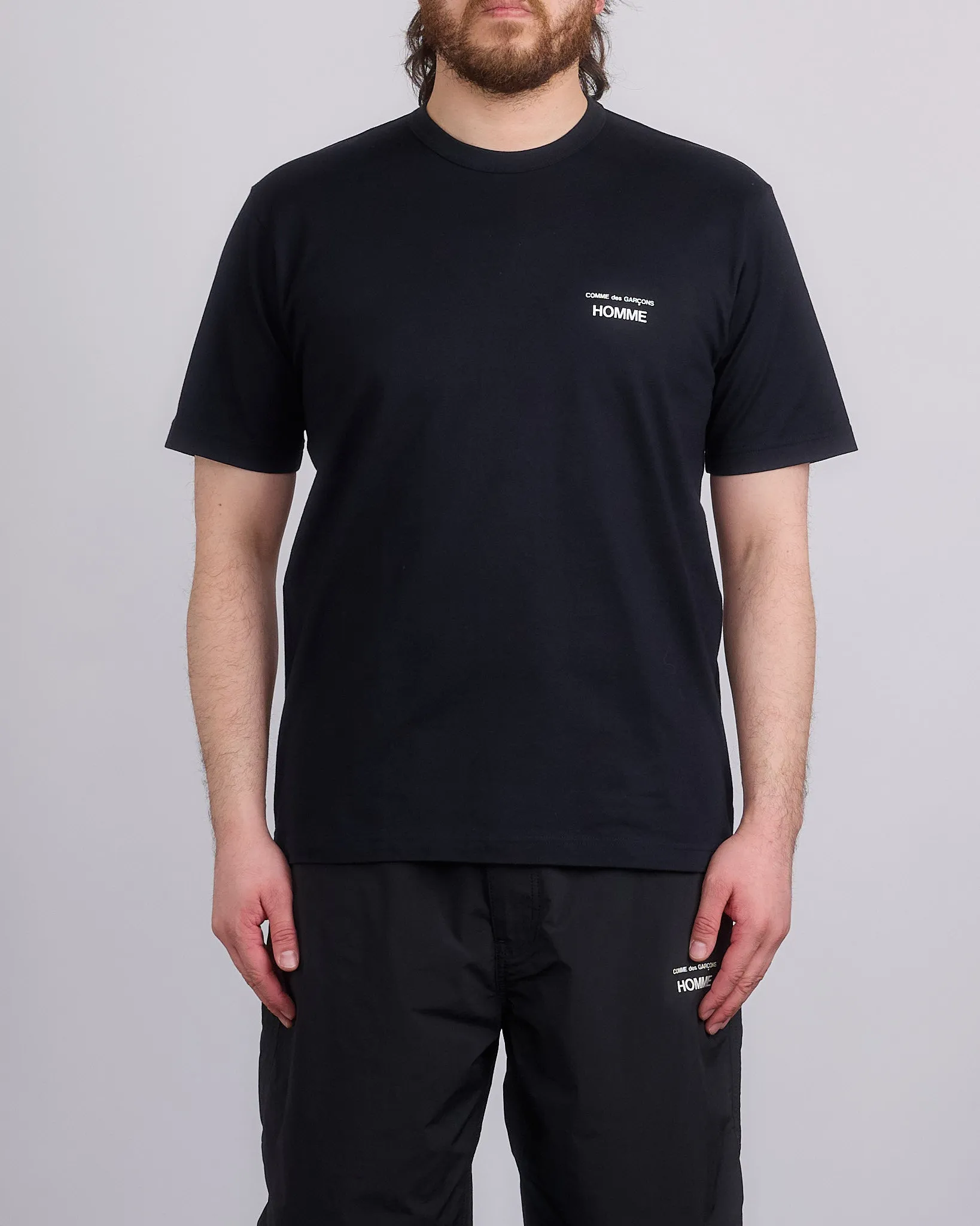 COMME des GARONS HOMME Cotton Jersey Chest Logo T-Shirt Black
