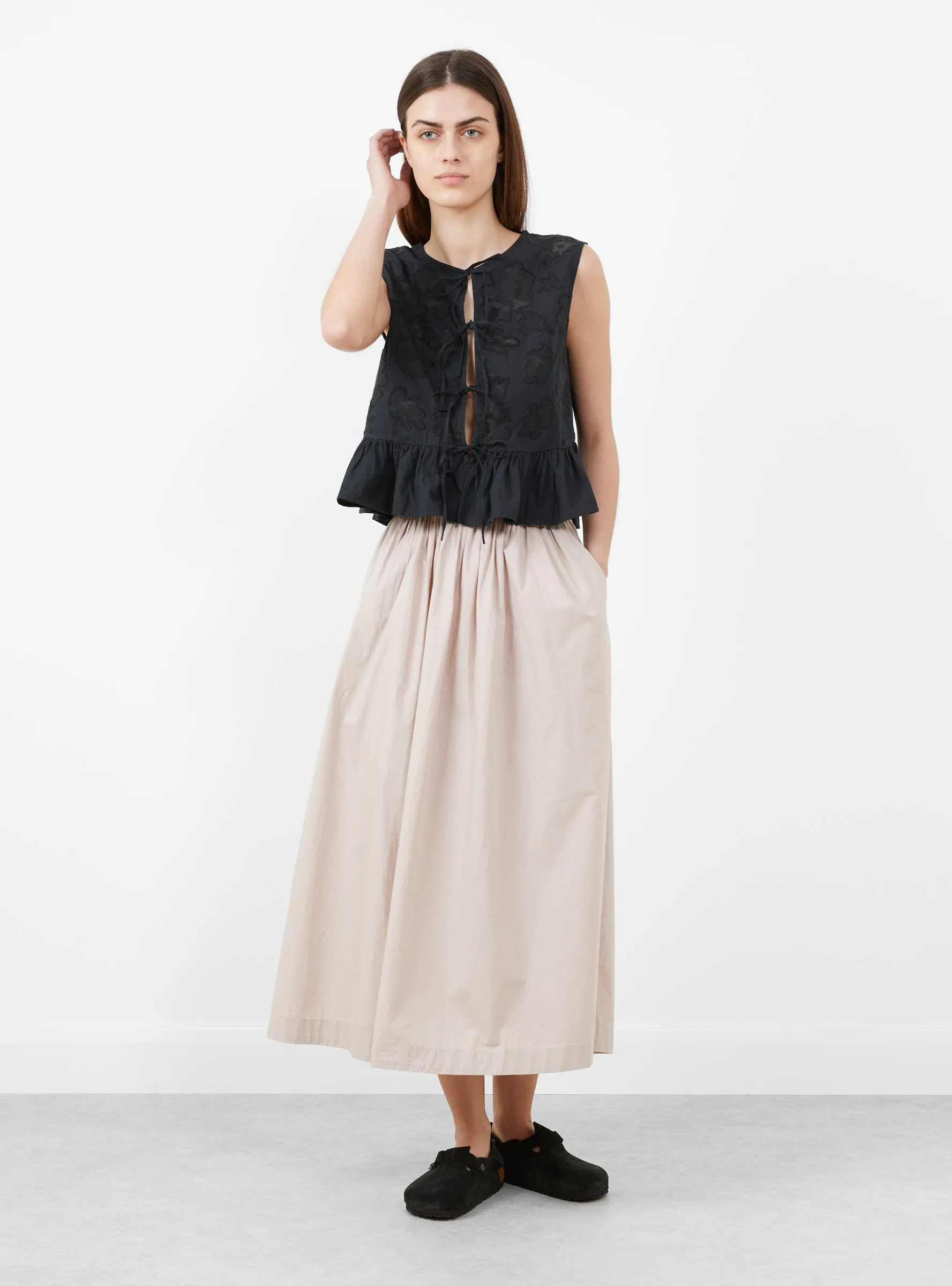 Dotty Embroidered Blouse Black