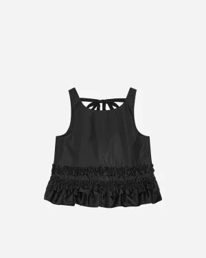 Duchesse Nylon Open Back Frill Top