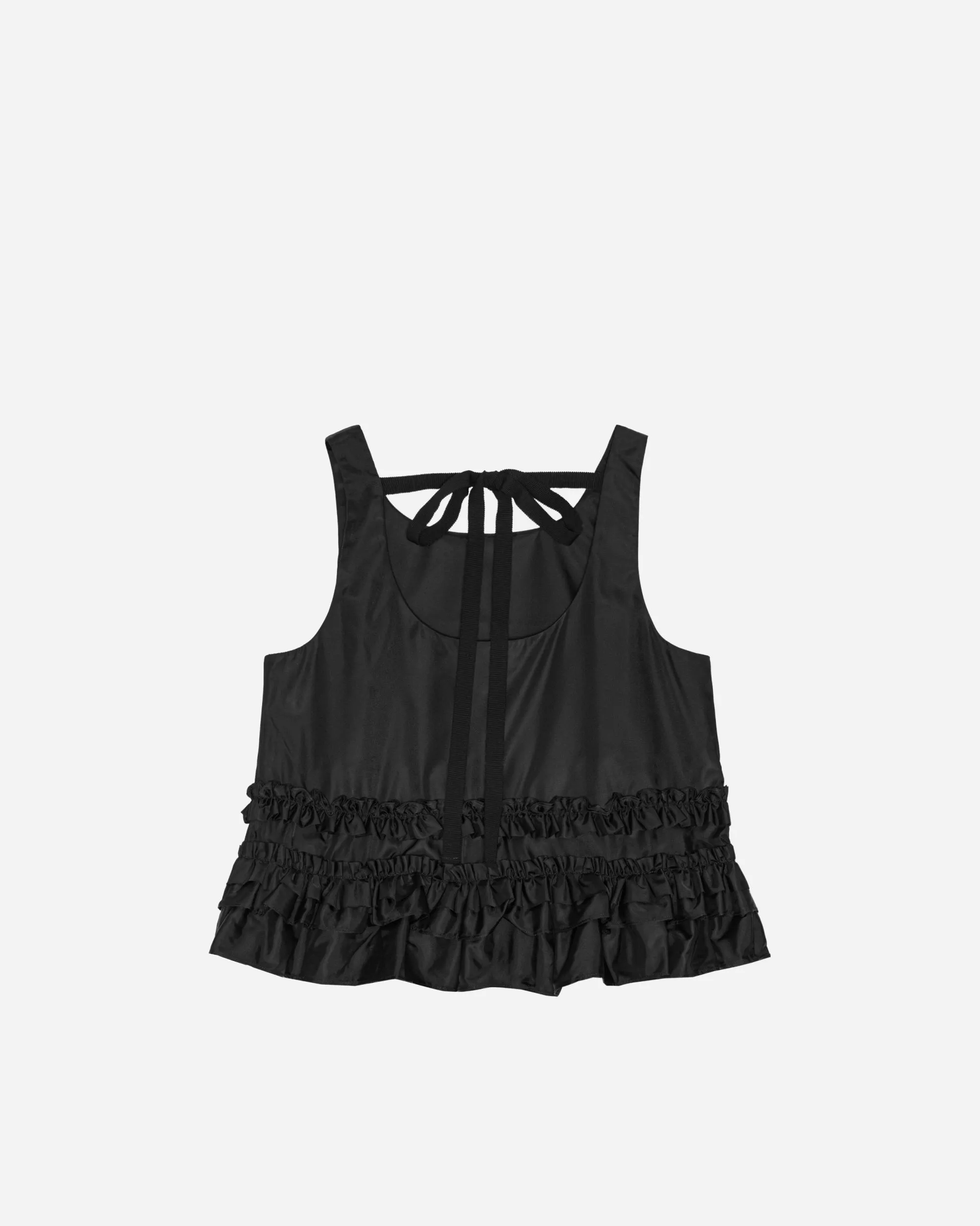 Duchesse Nylon Open Back Frill Top
