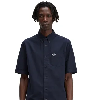 Fred Perry Short Sleeve Oxford Shirt (Navy)