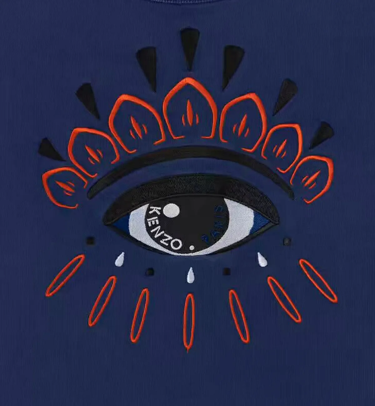 Kenzo Orange Line Eye Logo Blue Sweatshirt