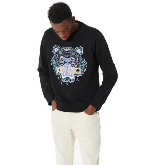 Kenzo Purple Green Embroidered Tiger Logo Sweatshirt
