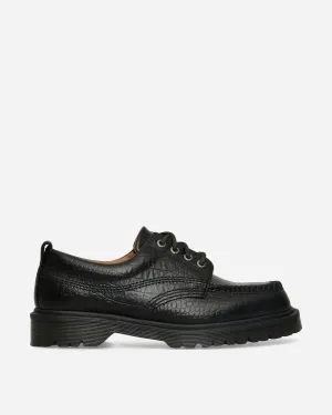 Lowell Crocodile Analine Leather Moc Toe Shoes Black