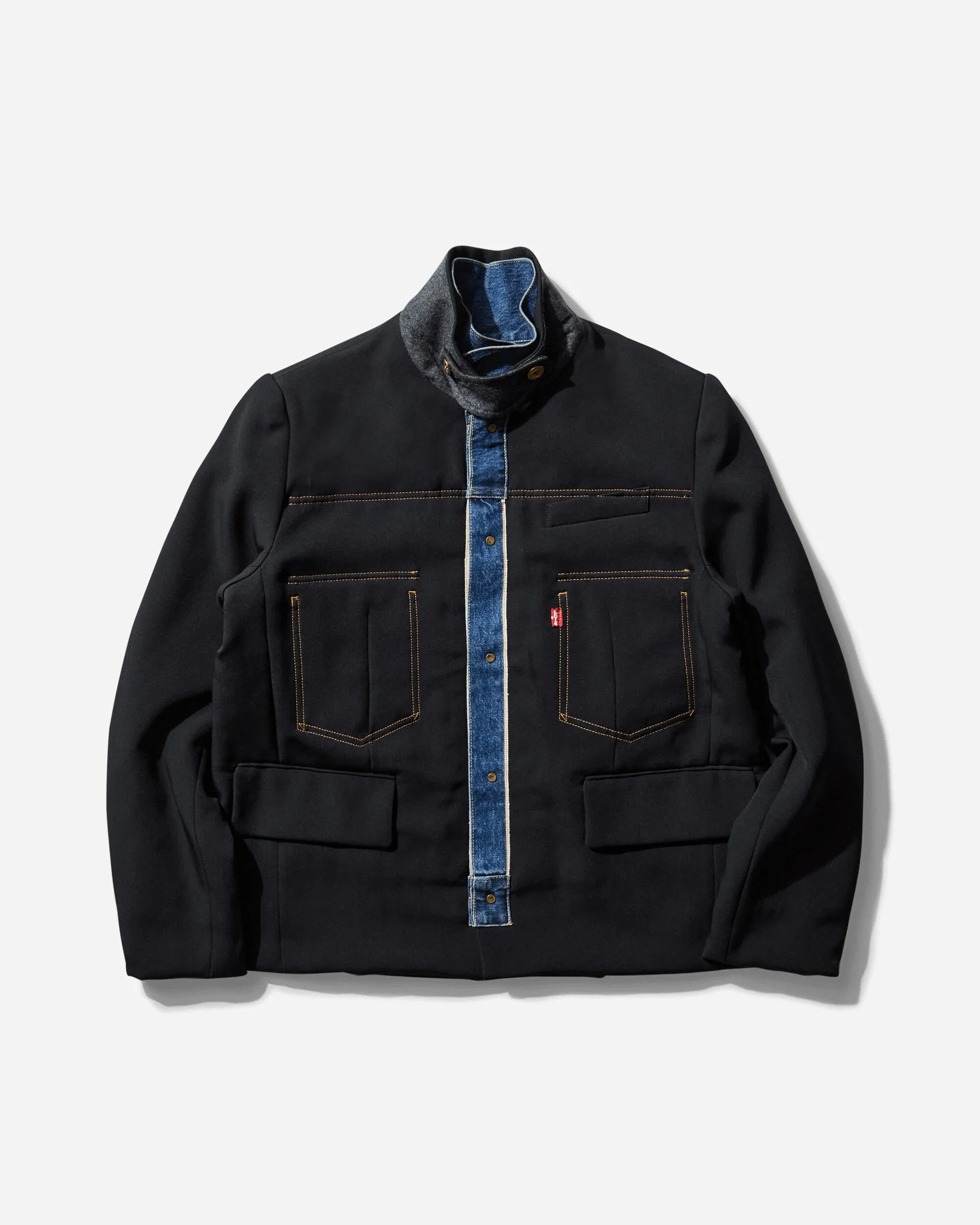 Men's sacai Denim x Matelasse Twill Reversible Jacket Black