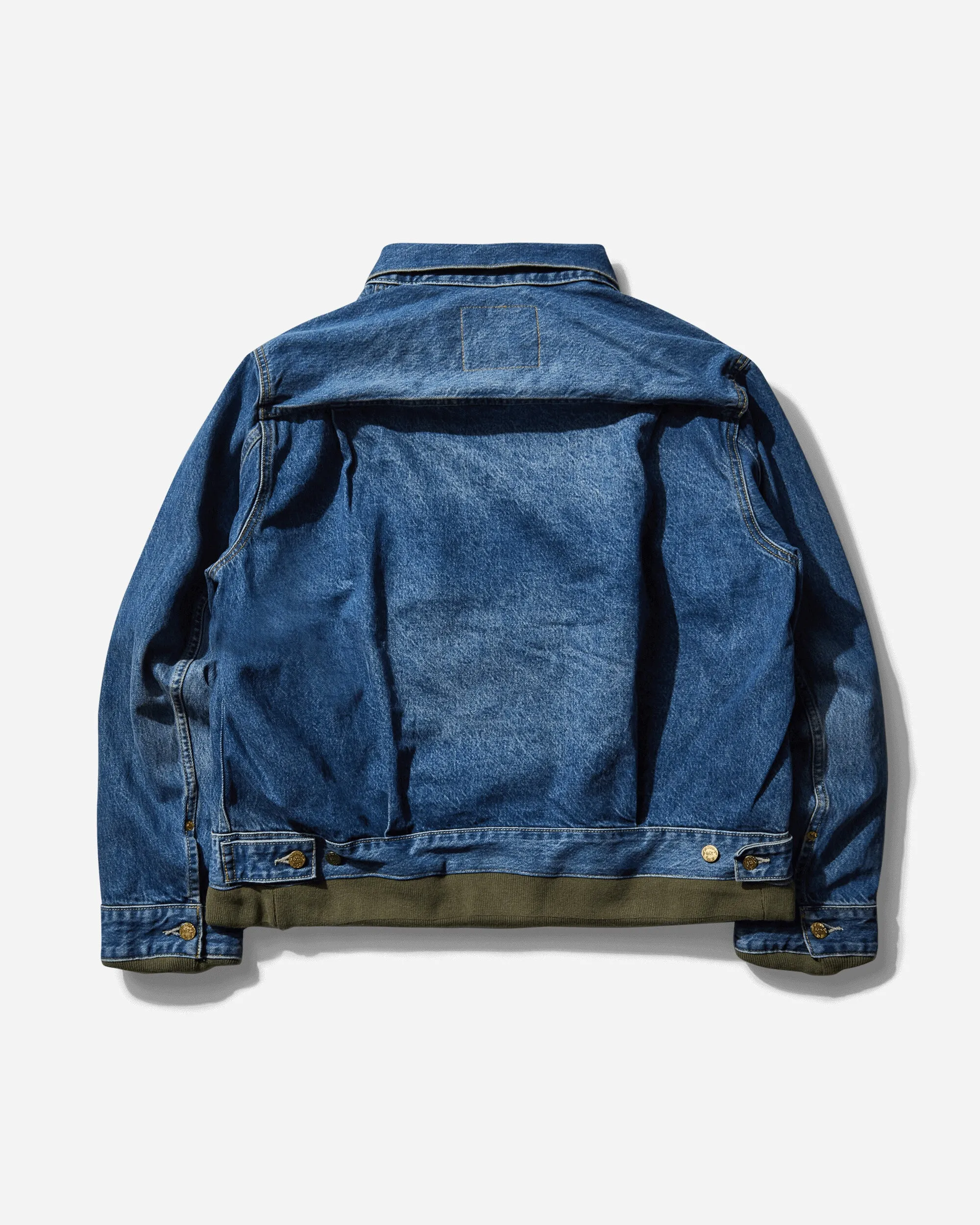 Men's sacai Denim x Nylon Twill Reversible Bomber Jacket Khaki