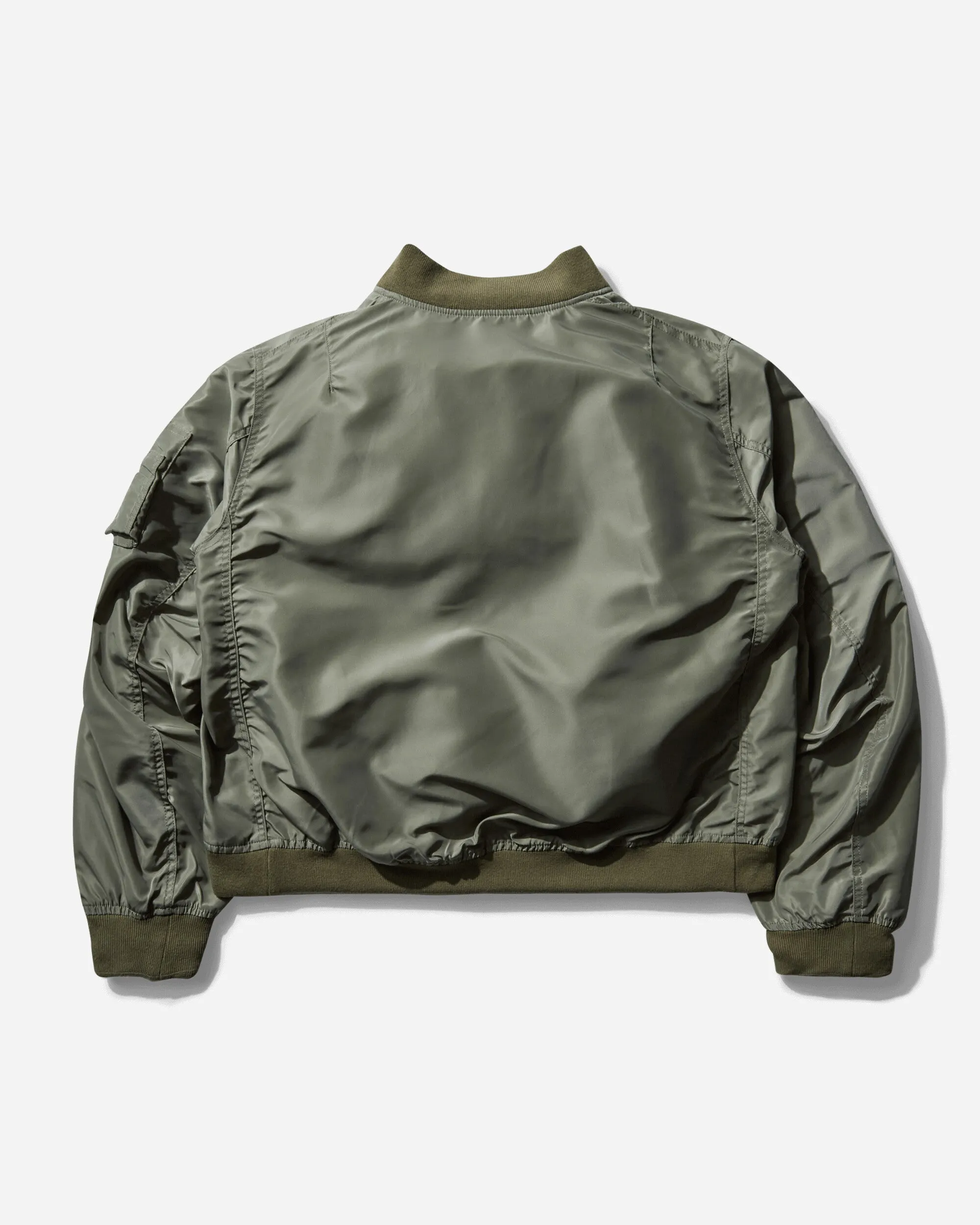 Men's sacai Denim x Nylon Twill Reversible Bomber Jacket Khaki