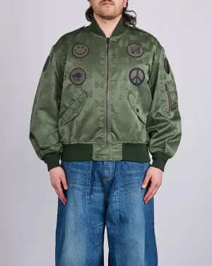 Needles L2-B Jacket Papillon Jacquard Sateen Olive