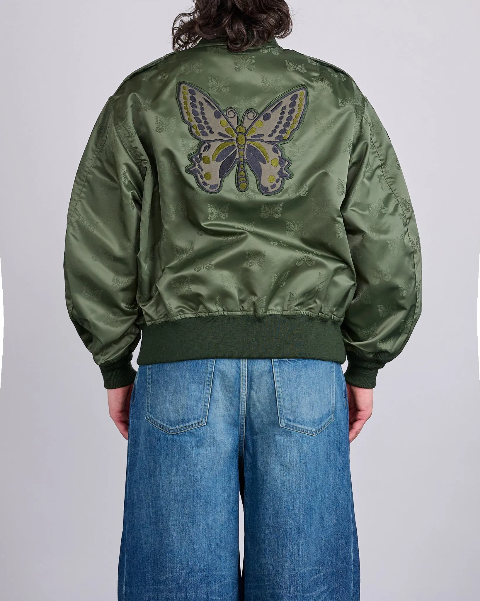 Needles L2-B Jacket Papillon Jacquard Sateen Olive