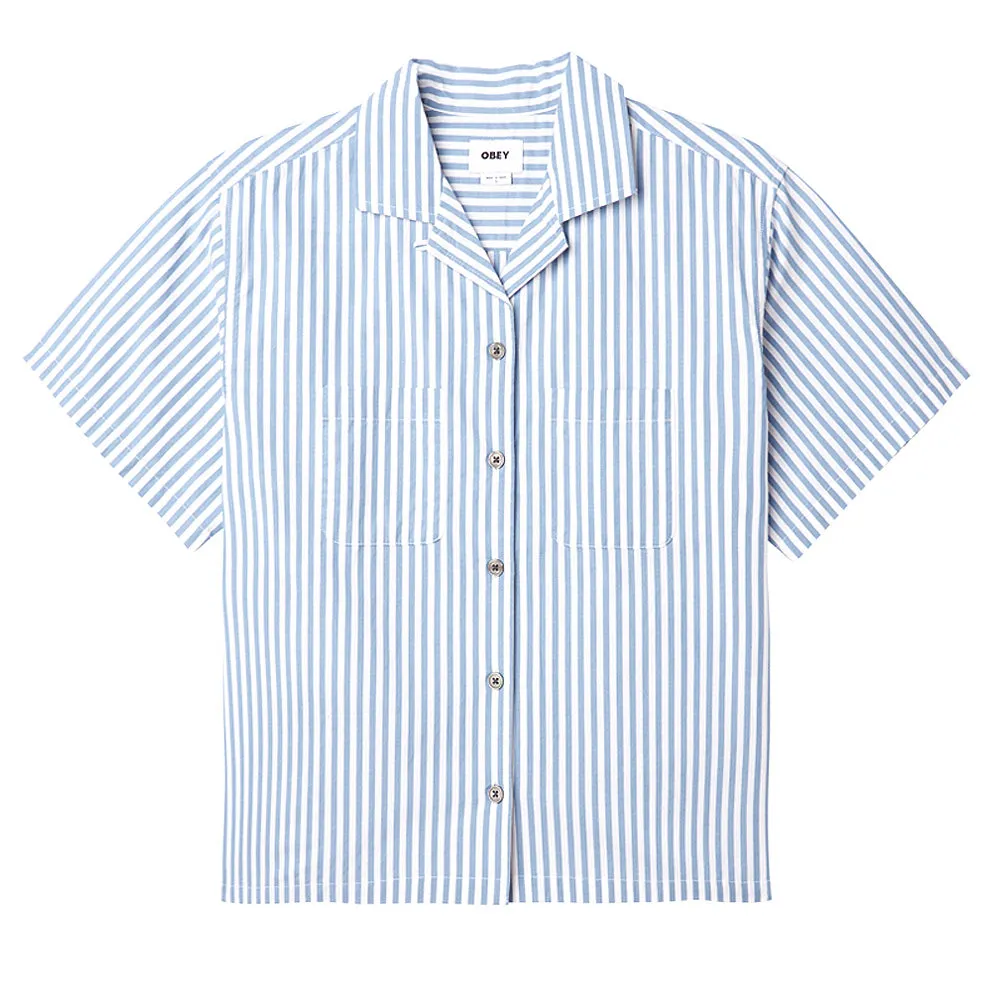 OBEY DOMINIQUE STRIPE SHIRT // CORONET BLUE MULTI