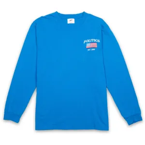 Politics American Flag L/S Tee - Blue
