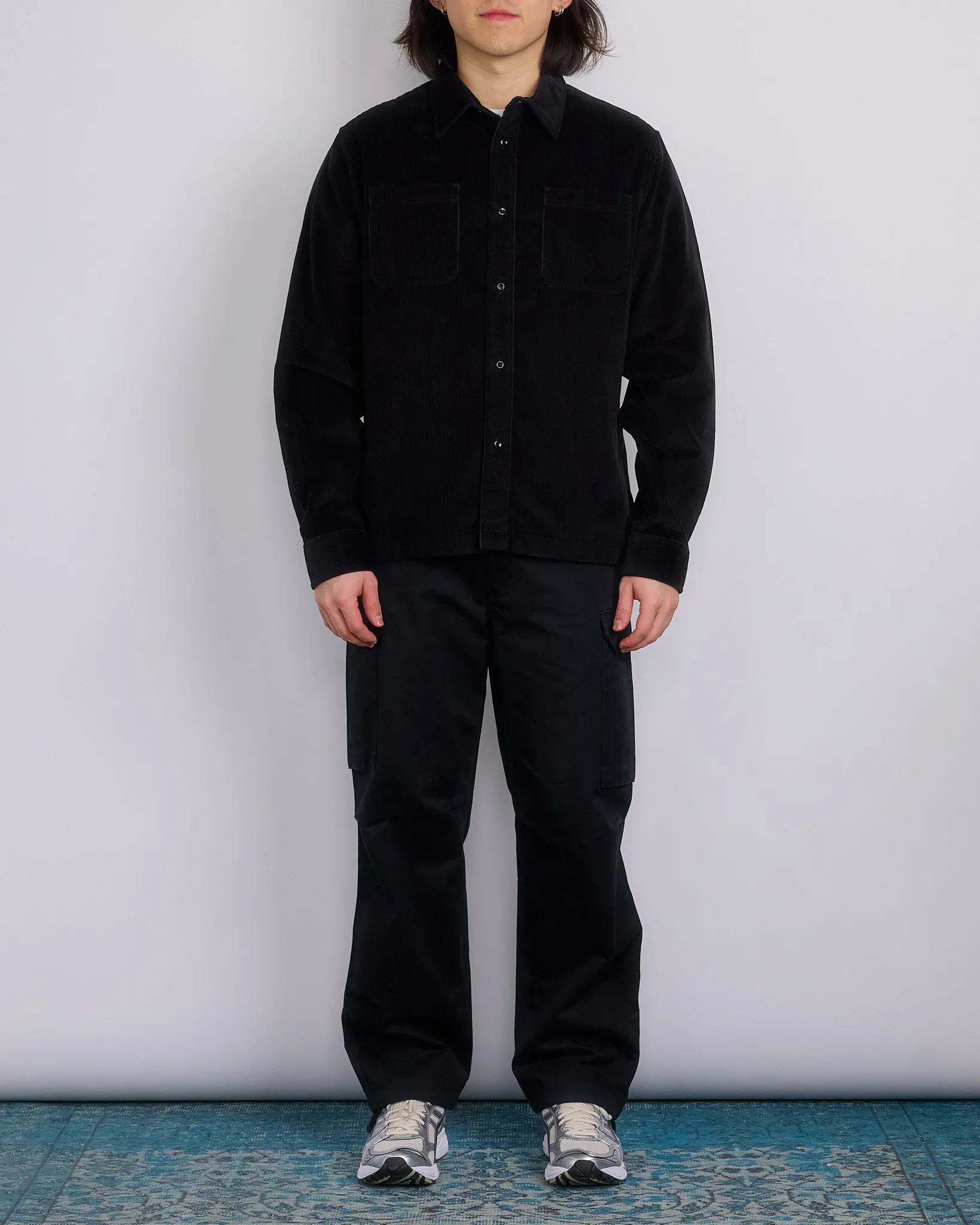 Reigning Champ Corduroy Campus Overshirt Black