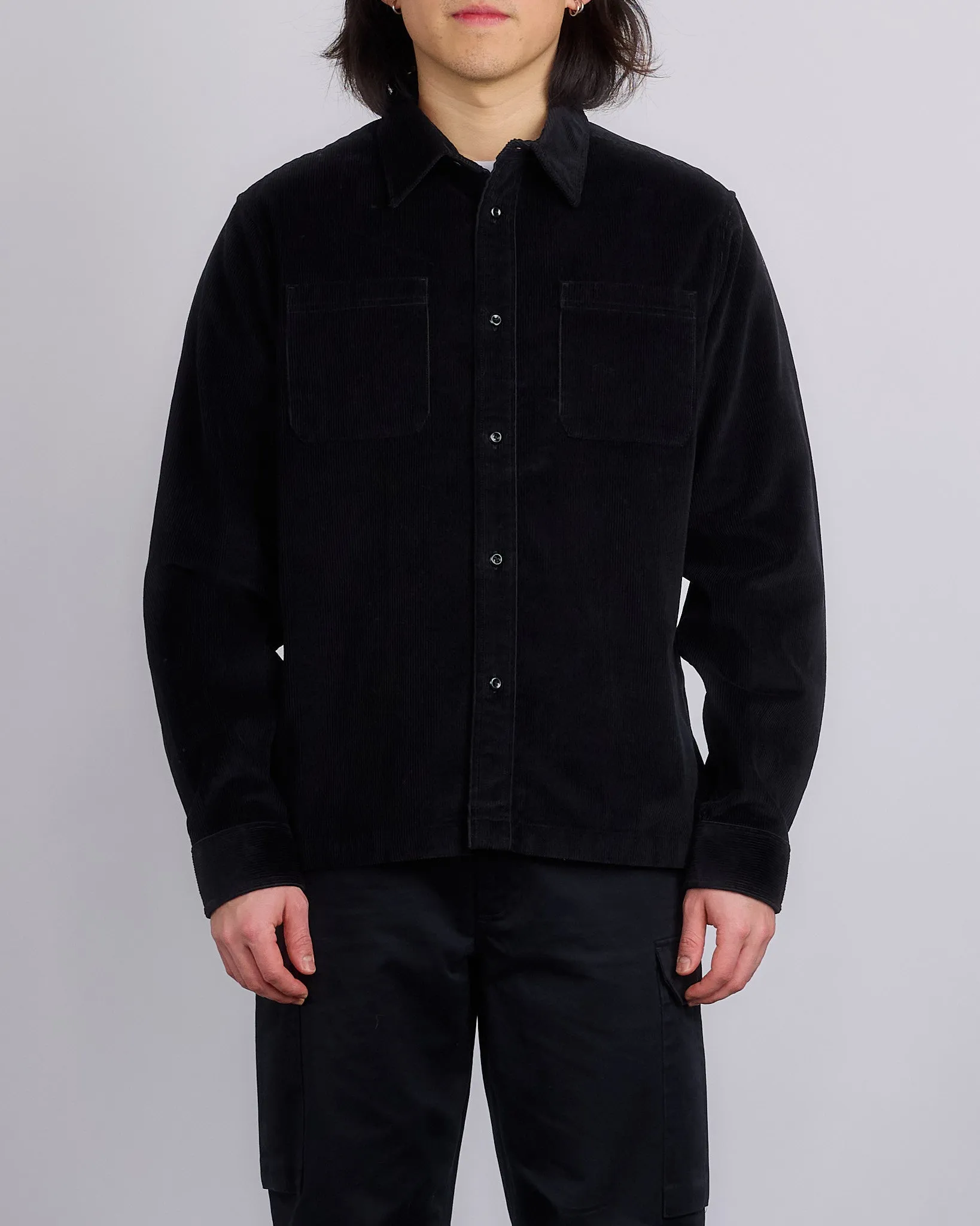 Reigning Champ Corduroy Campus Overshirt Black