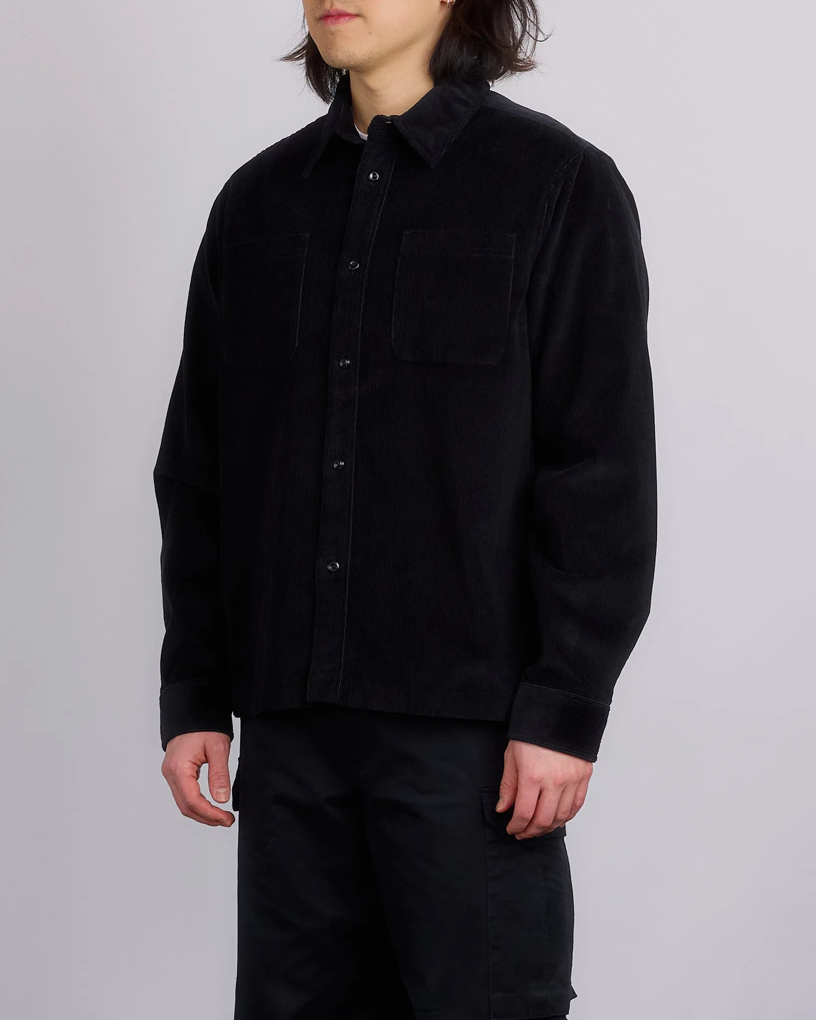 Reigning Champ Corduroy Campus Overshirt Black