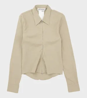 Slim Zip Shirt Dry Grass Rugged Lincot