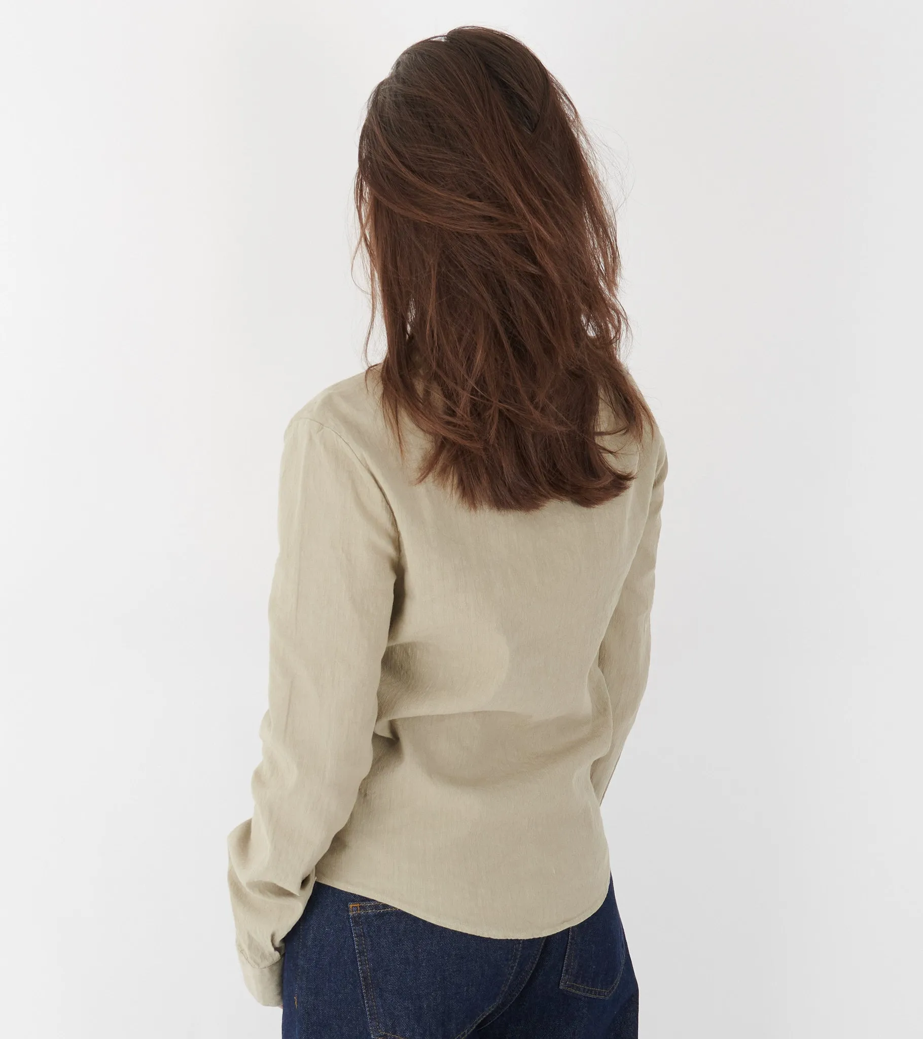 Slim Zip Shirt Dry Grass Rugged Lincot