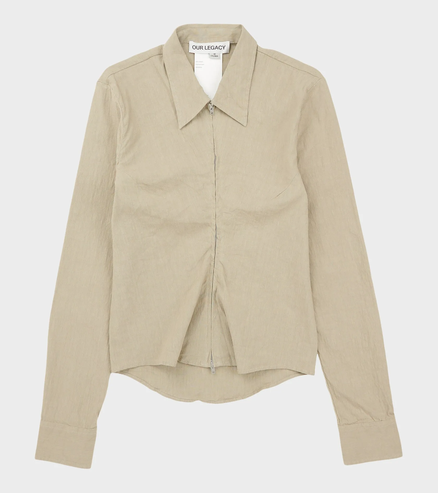 Slim Zip Shirt Dry Grass Rugged Lincot