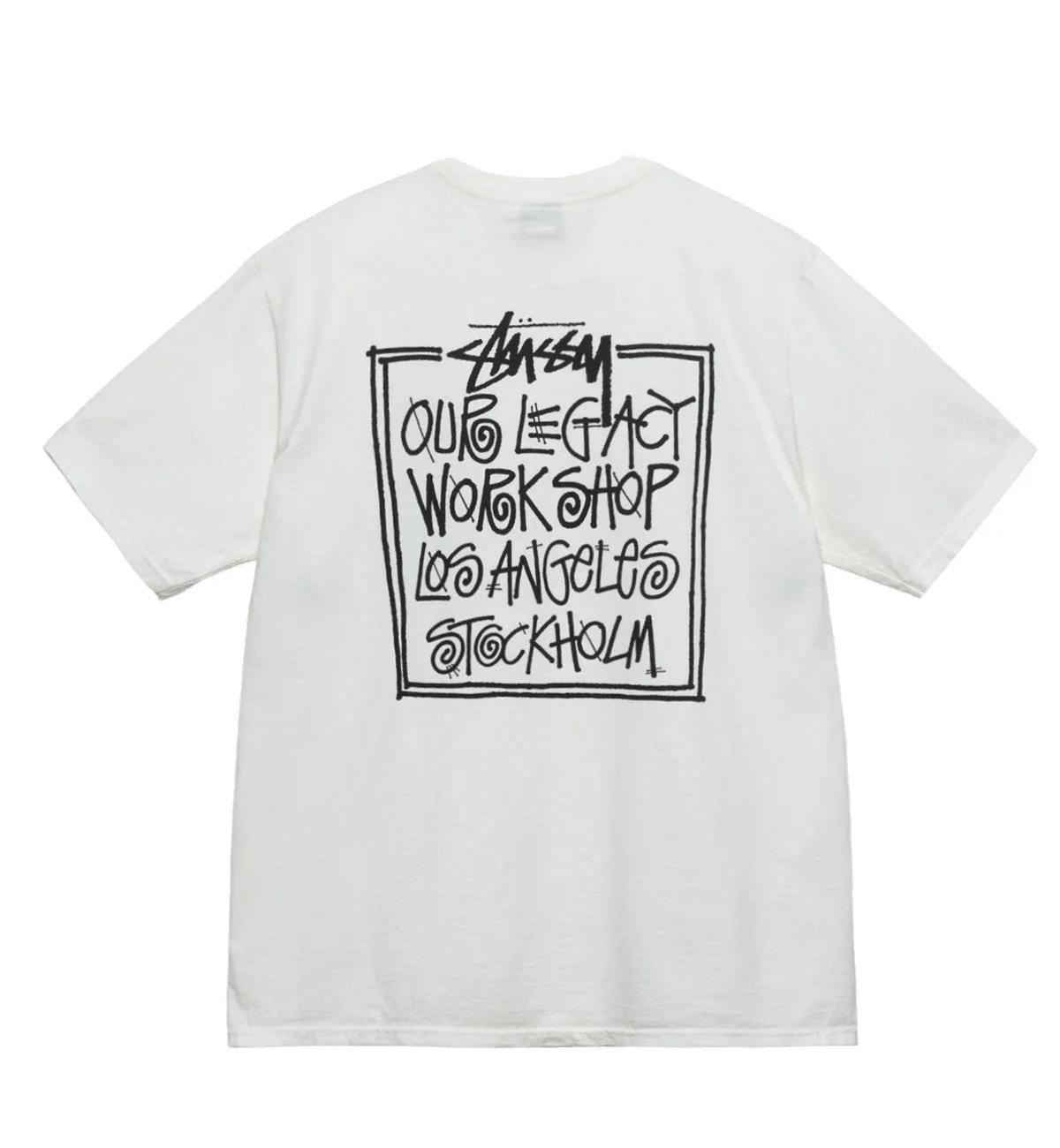 Stussy Our Legacy Frame Pigment Dyed Tee (White)
