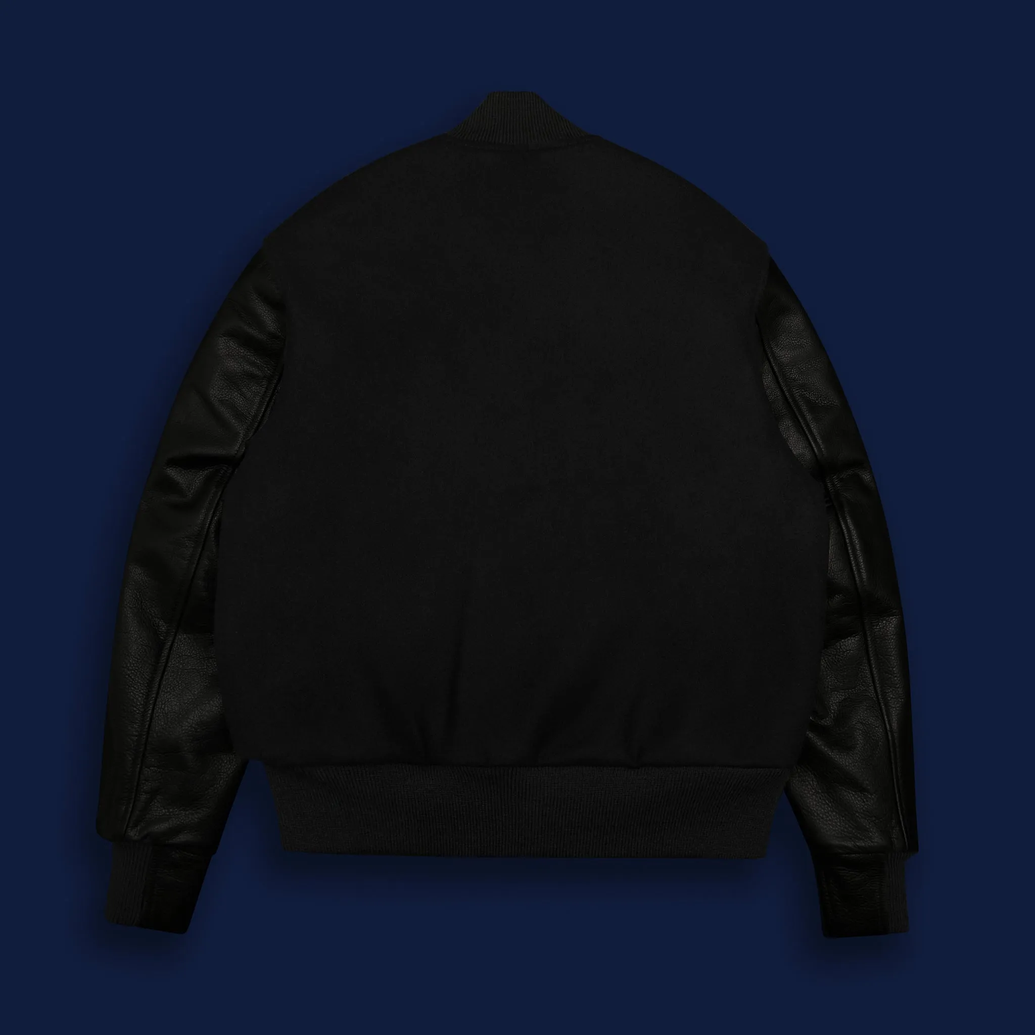 THE ALBANY - Black Melton Wool/Black Leather Contemporary Fit
