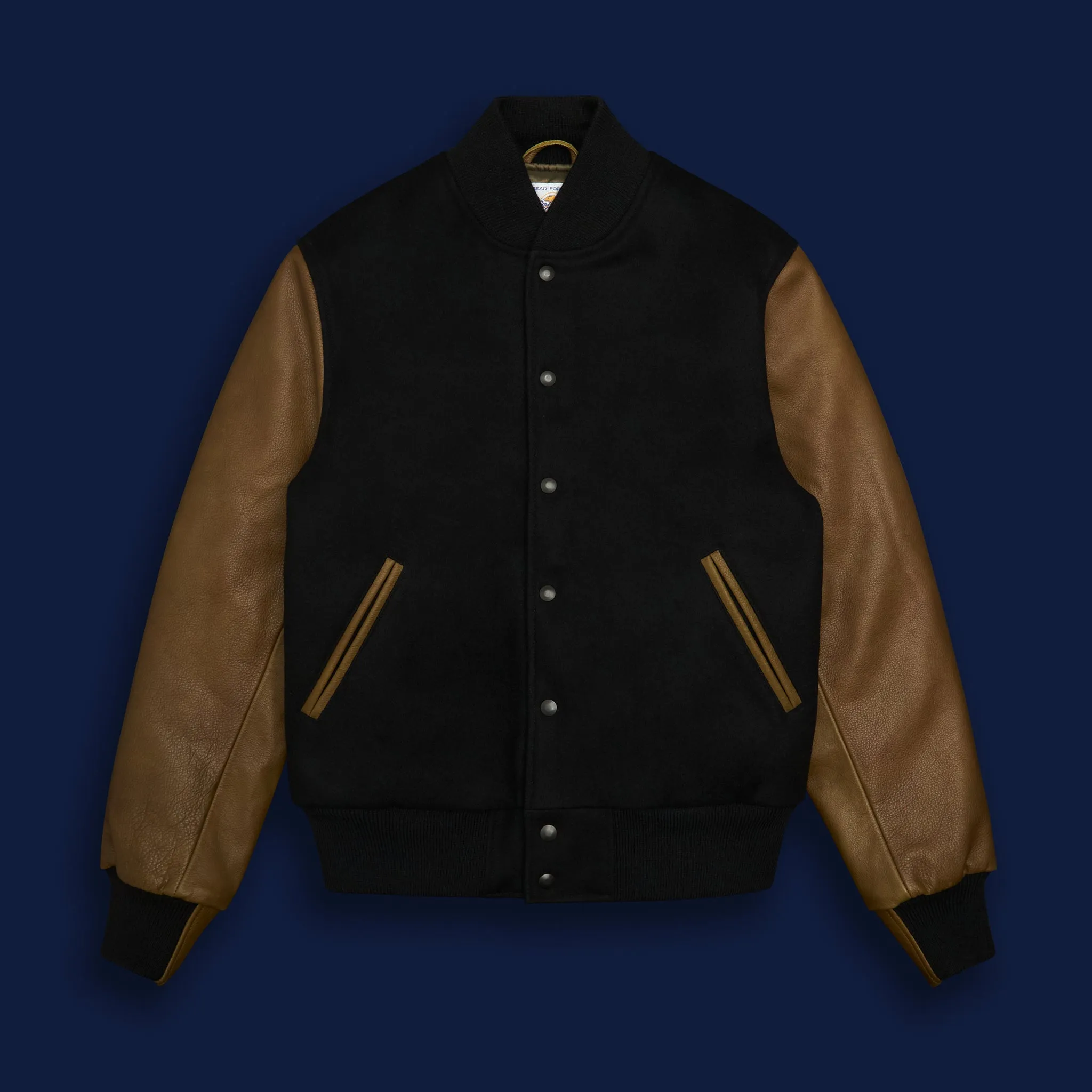 THE ALBANY - Black Melton Wool/Olive Leather Contemporary Fit