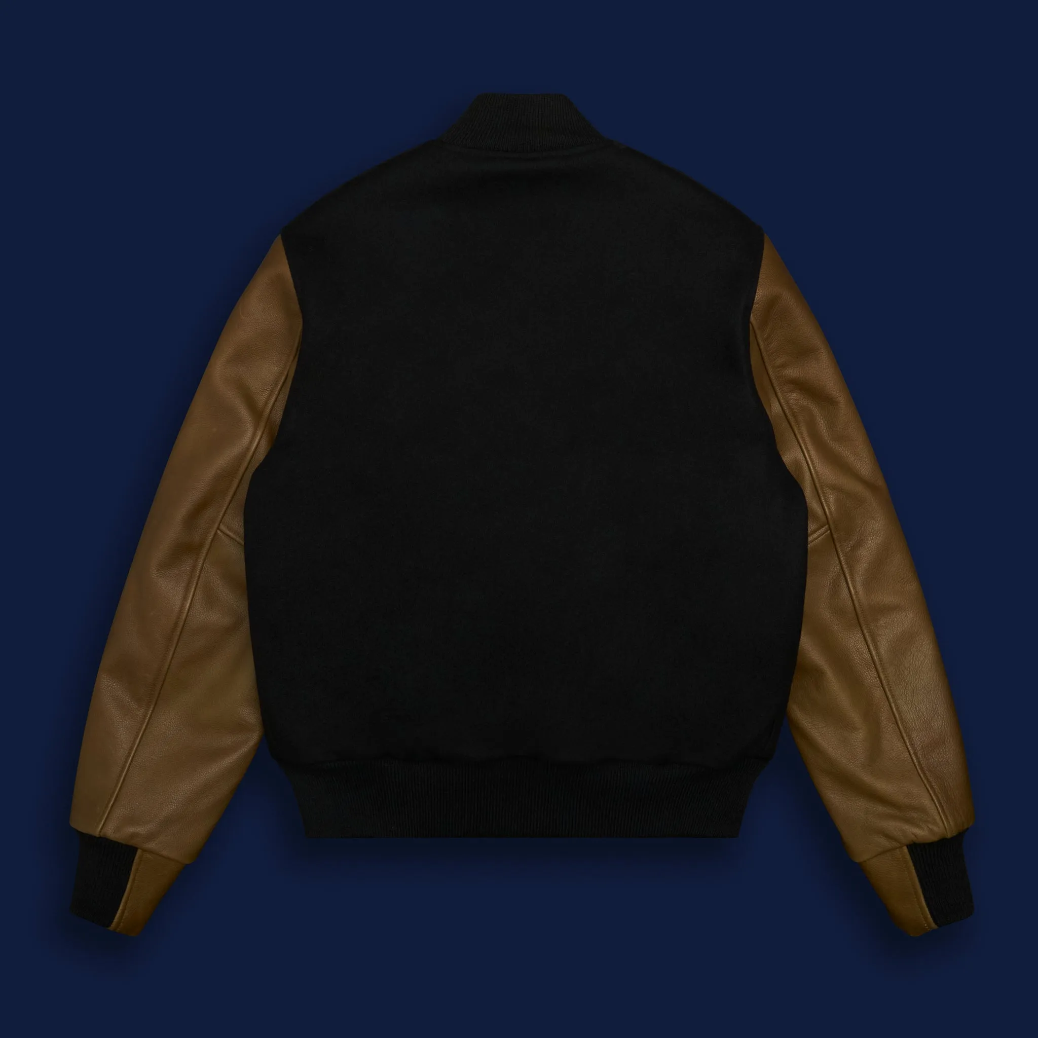 THE ALBANY - Black Melton Wool/Olive Leather Contemporary Fit