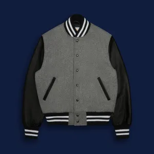THE ALBANY - Grey Melton Wool/Black Leather Contemporary Fit