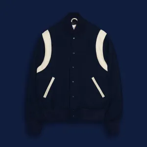 THE HAYES - Royal Blue Melton Wool/White Leather Contemporary Fit