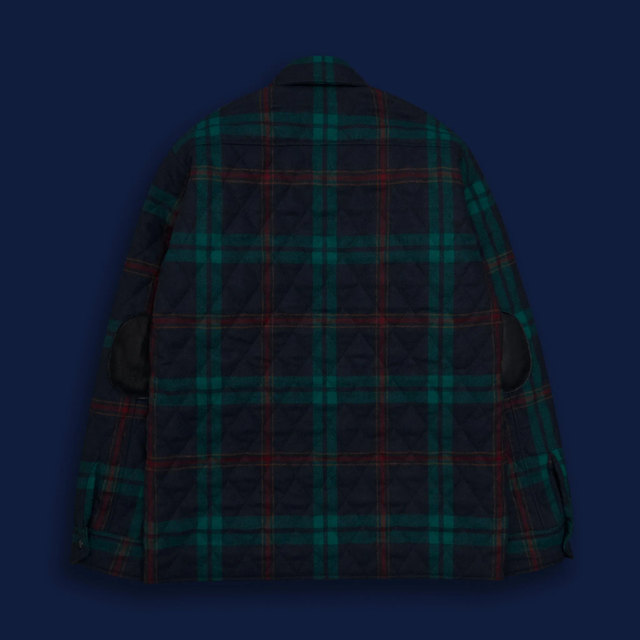 THE POTRERO - Blue/Green Quilted Plaid Wool Contemporary Fit