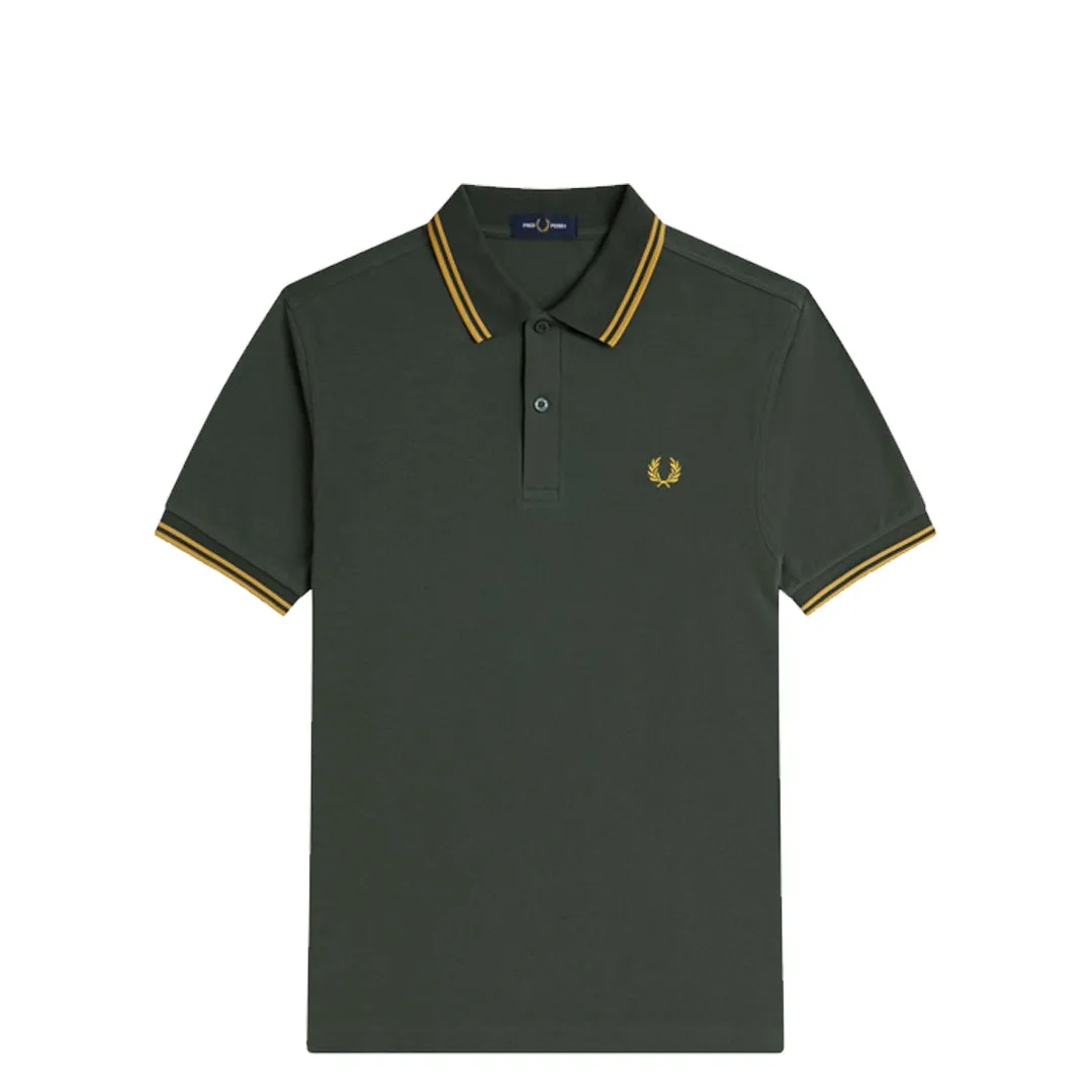 TWIN TIPPED FRED PERRY SHIRT COURT GREEN
